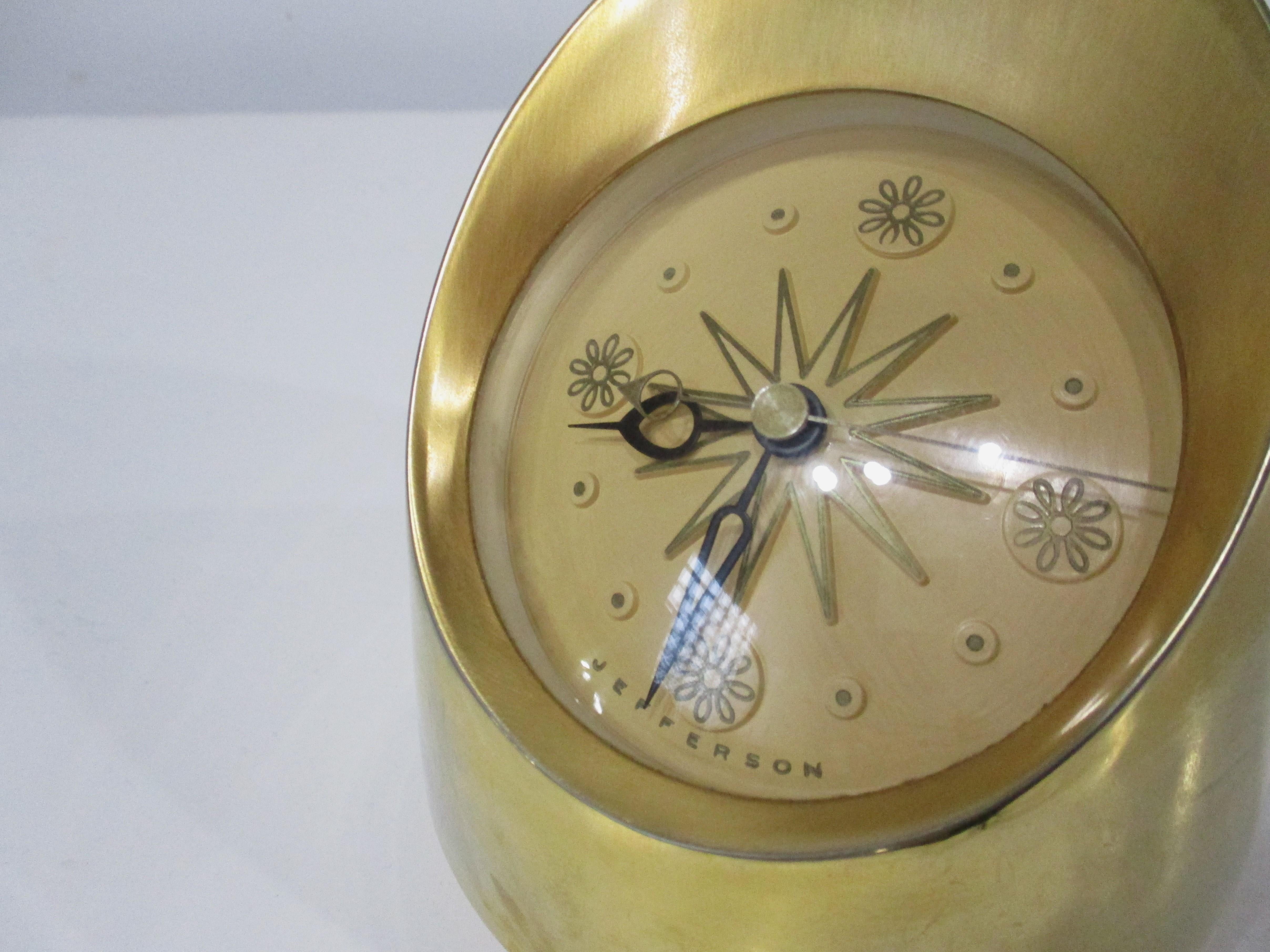 Jefferson Intermezzo Table Clock 24K plated in the style of George Nelson  1