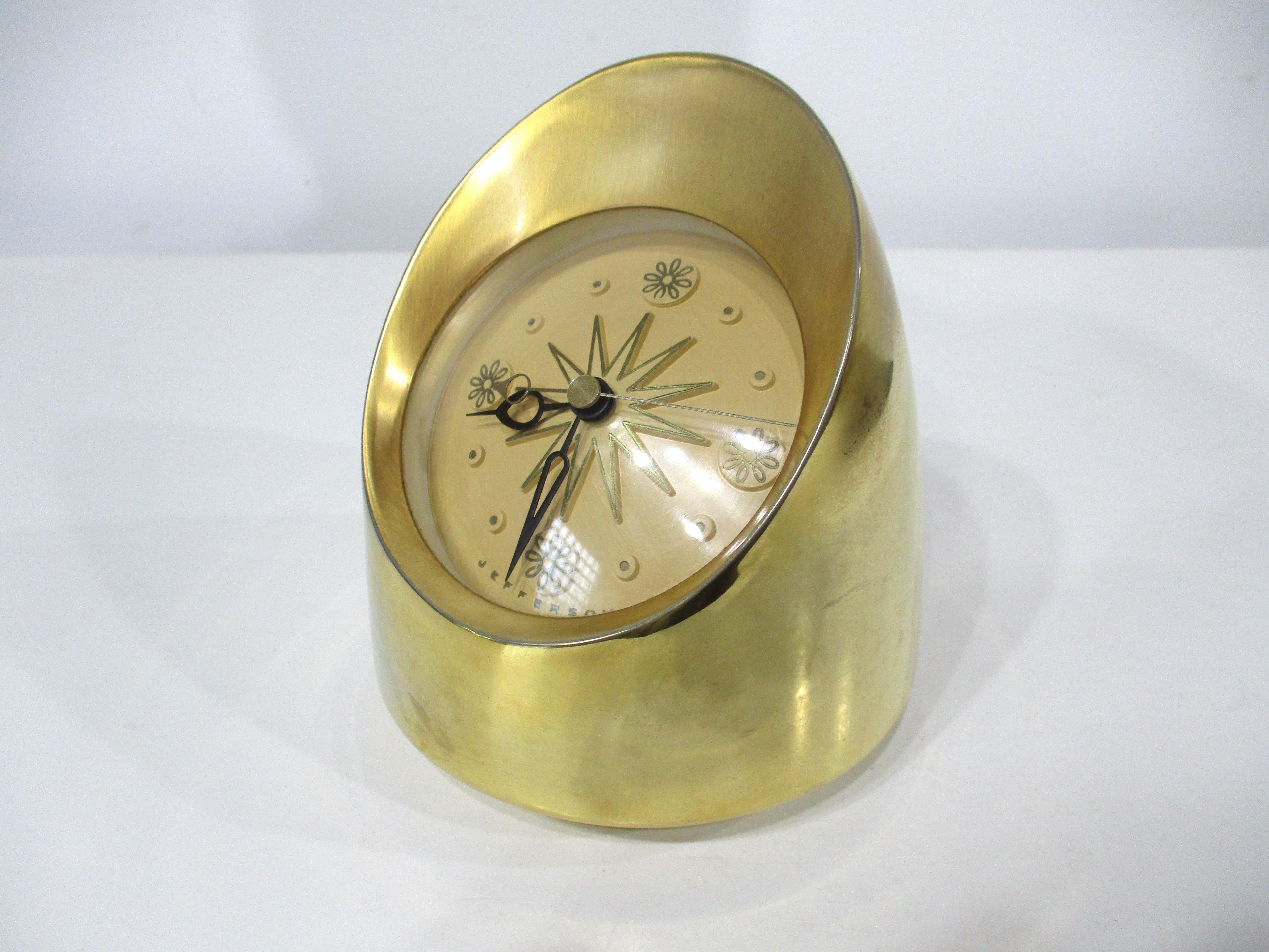 Jefferson Intermezzo Table Clock 24K plated in the style of George Nelson  2