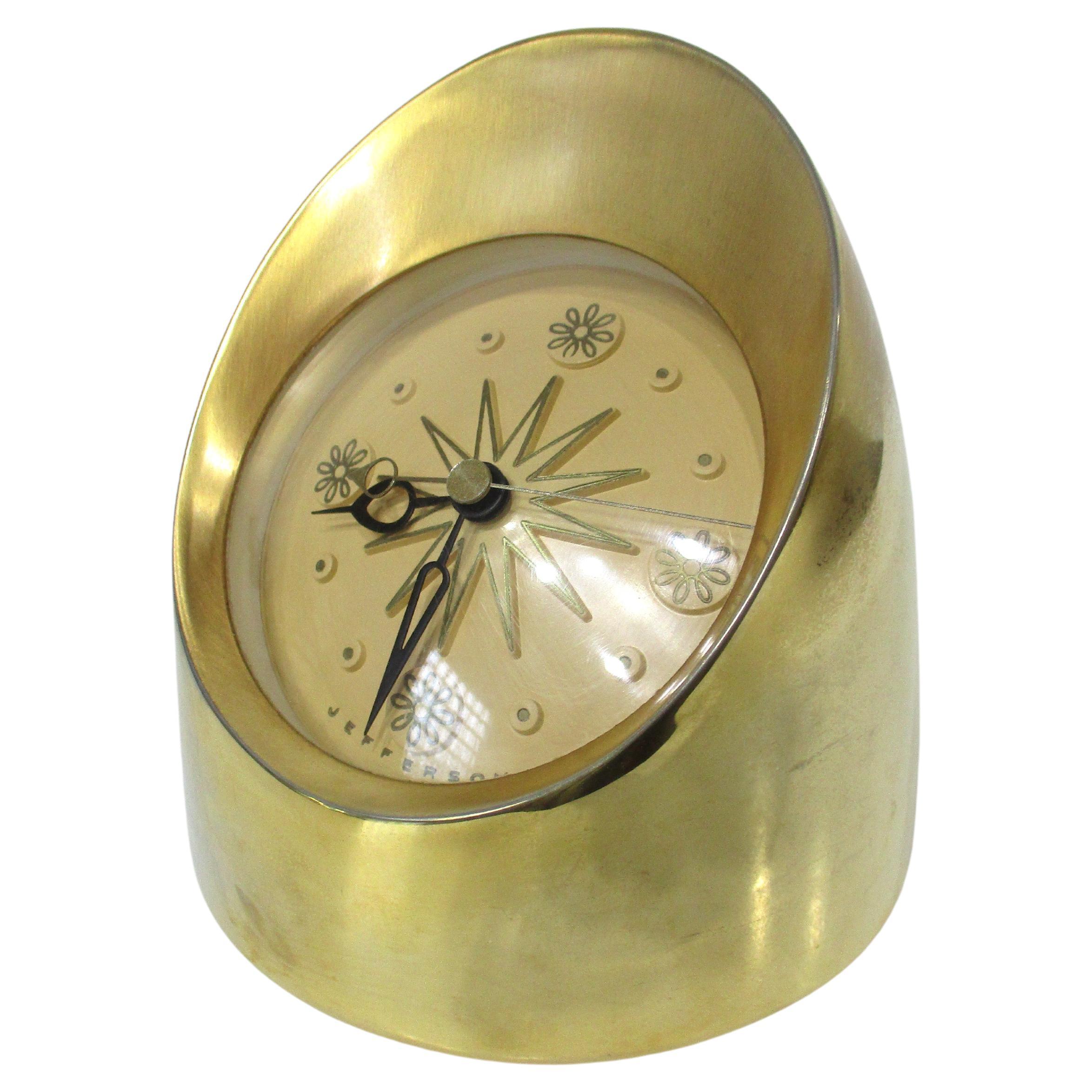 Jefferson Intermezzo Table Clock 24K plated in the style of George Nelson 
