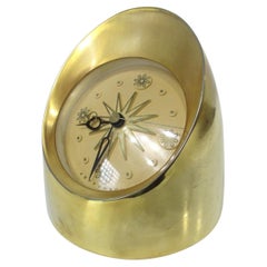Vintage Jefferson Intermezzo Table Clock 24K plated in the style of George Nelson 