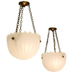 Antique Jefferson Late Victorian Milk Glass Shaped Pendants