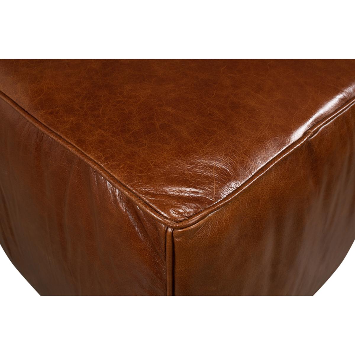 Jefferson Leather Sitting Cube In New Condition For Sale In Westwood, NJ