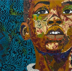 Hopeful 2 (Fabric on canvas)