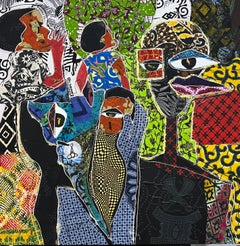 A Child's Growth is a Collective Effort (Fabric on canvas)