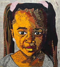From Vision to Reality (Fabric and newspaper on canvas)