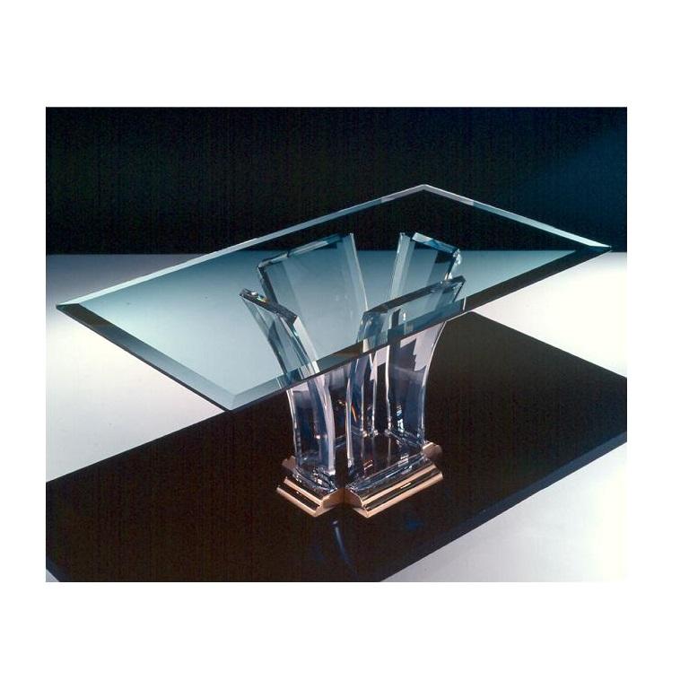 Hollywood Regency Jeffery Bigelow Acrylic and Bronze Dining Table Base For Sale