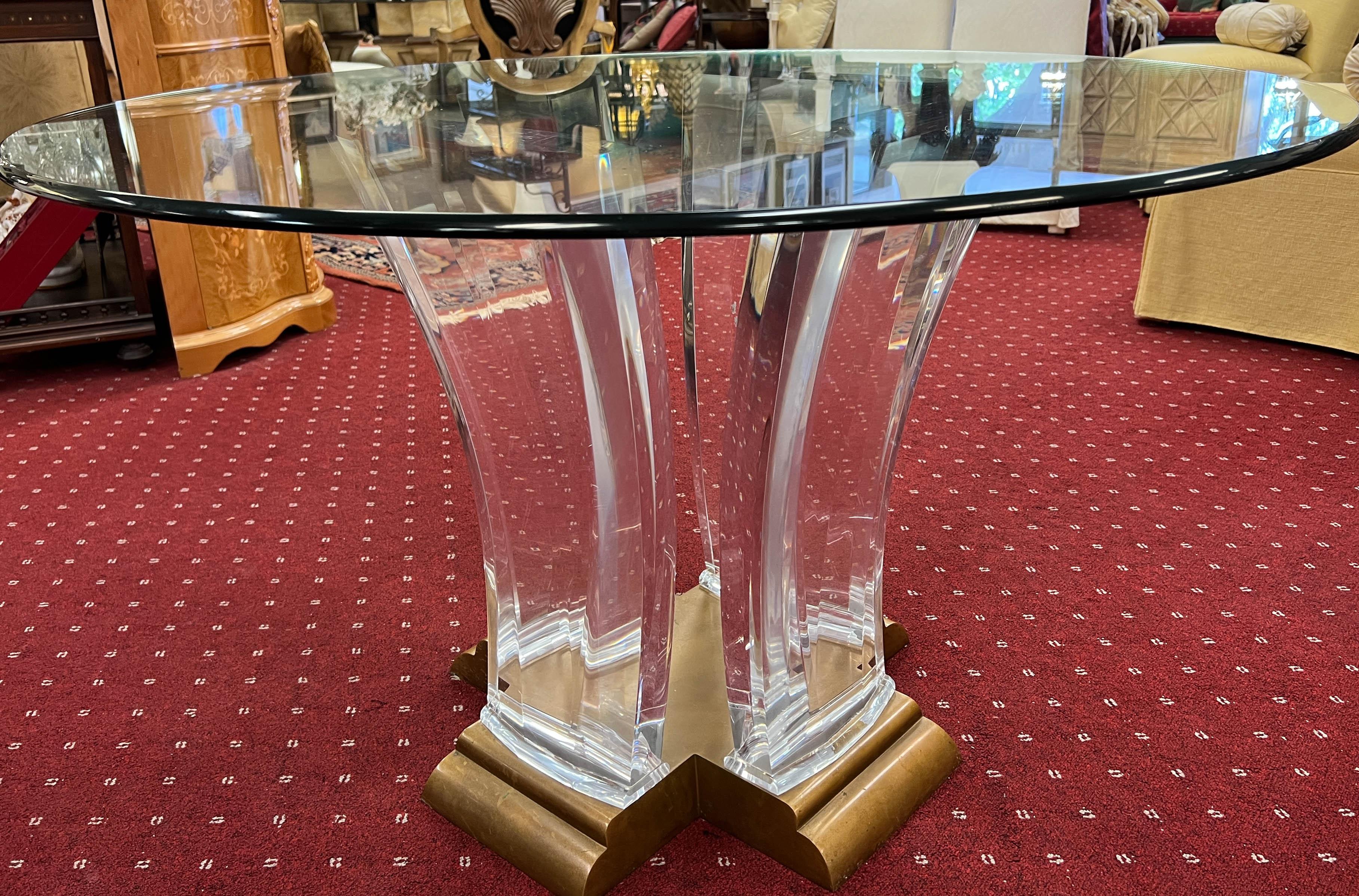 Jeffrey Bigelow Lucite and Brass Dining Table  For Sale 8