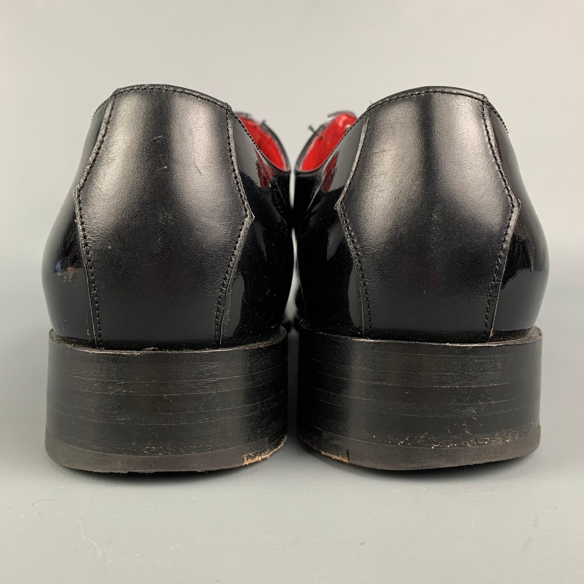 Men's JEFFERY WEST Size 11.5 Black Patent Leather Lace Up Shoes