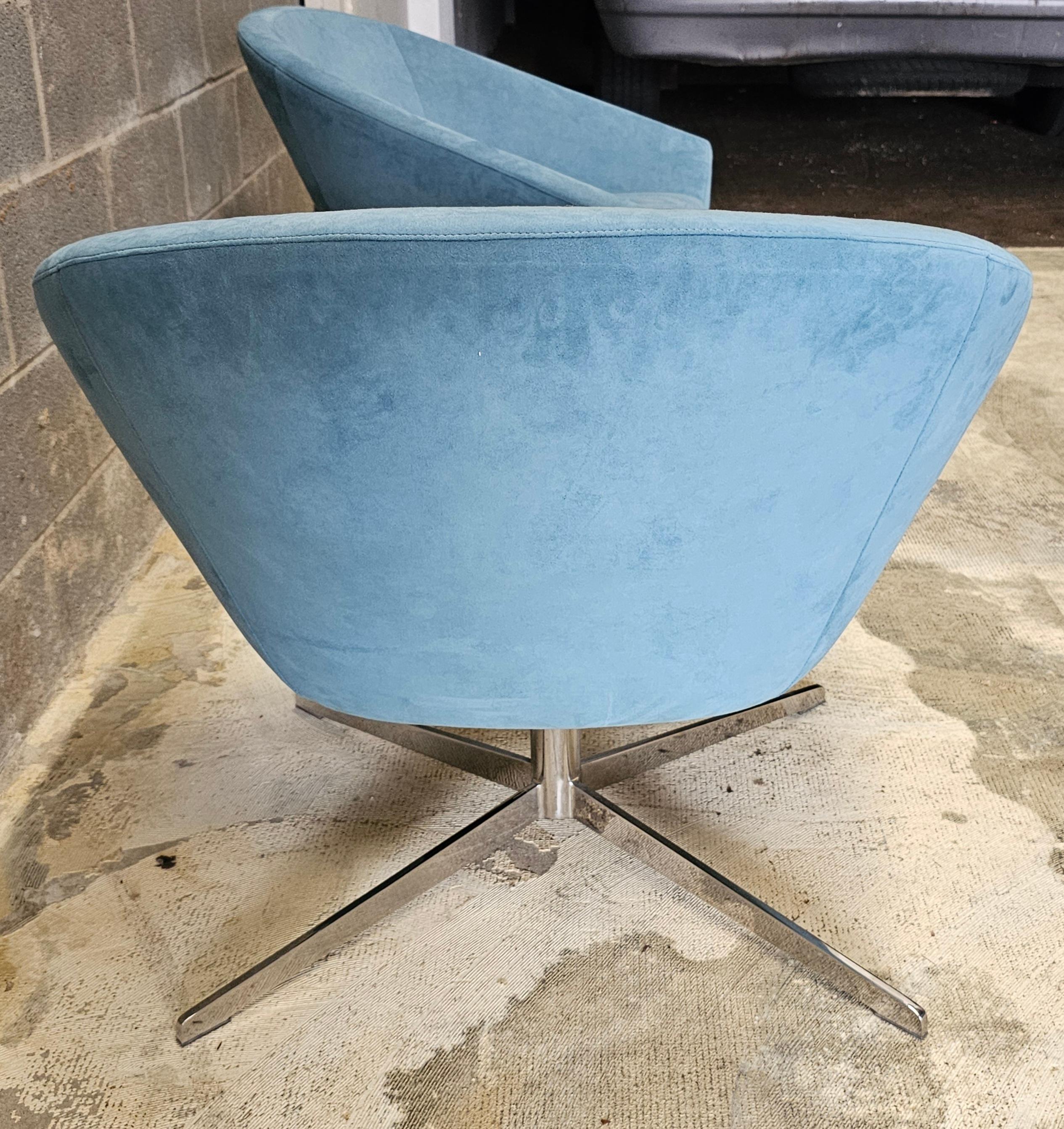 Jeffrey Bernett para Bernhardt Remy Sillón Giratorio Tapizado en Piel, Pareja siglo XX en venta