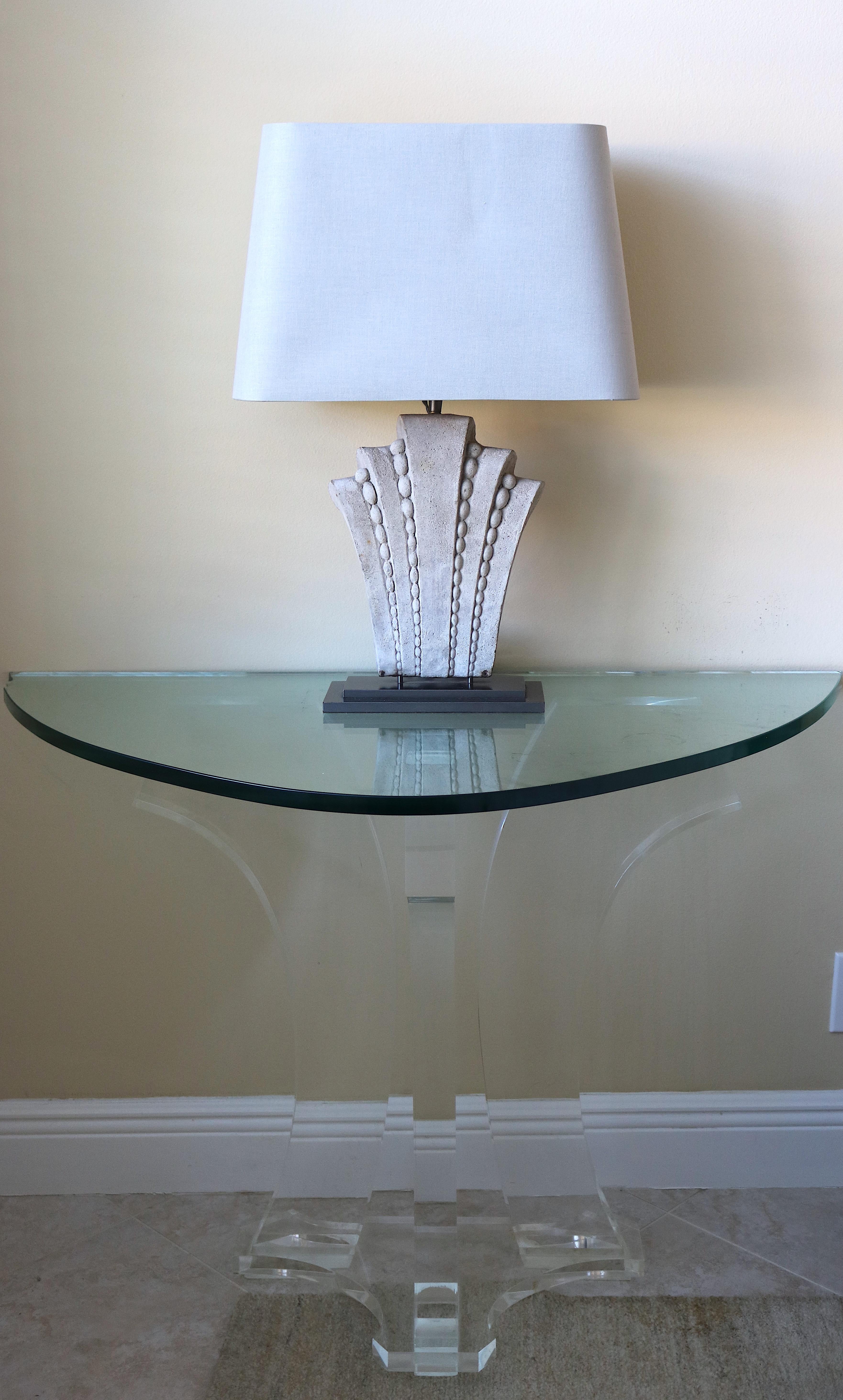 American Jeffrey Bigelow Clear Lucite Dining Table Bases-Signed/Dated 1978 For Sale