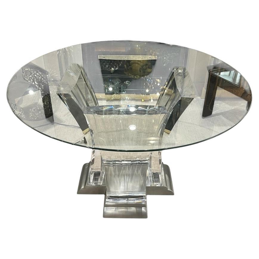 Jeffrey Bigelow Lucite 48" Dining Table For Sale