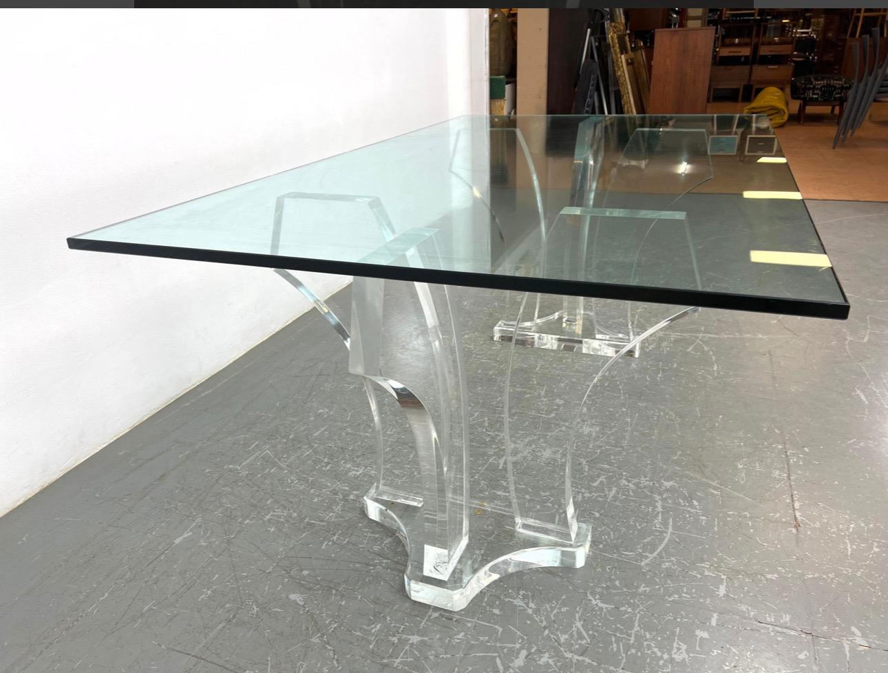 Fin du 20e siècle Table de salle à manger en lucite Jeffrey Bigelow en vente