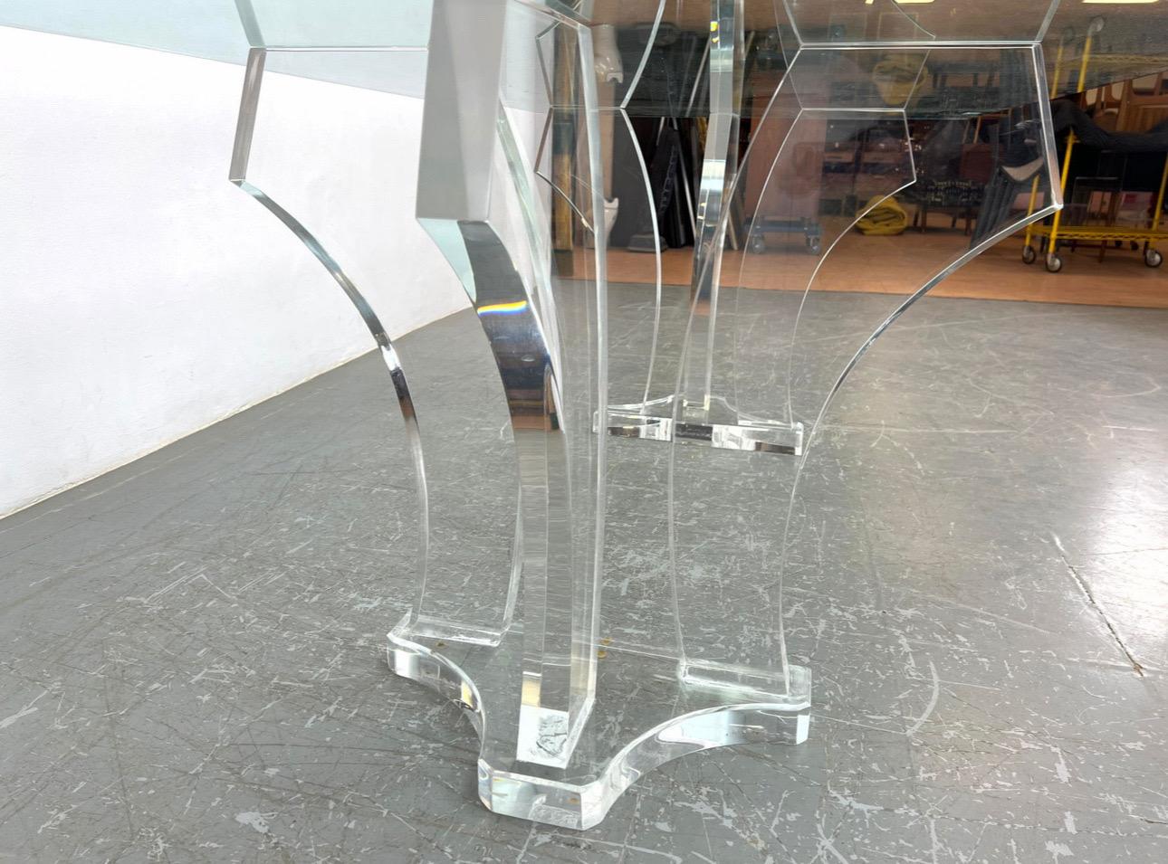 Lucite Table de salle à manger en lucite Jeffrey Bigelow en vente