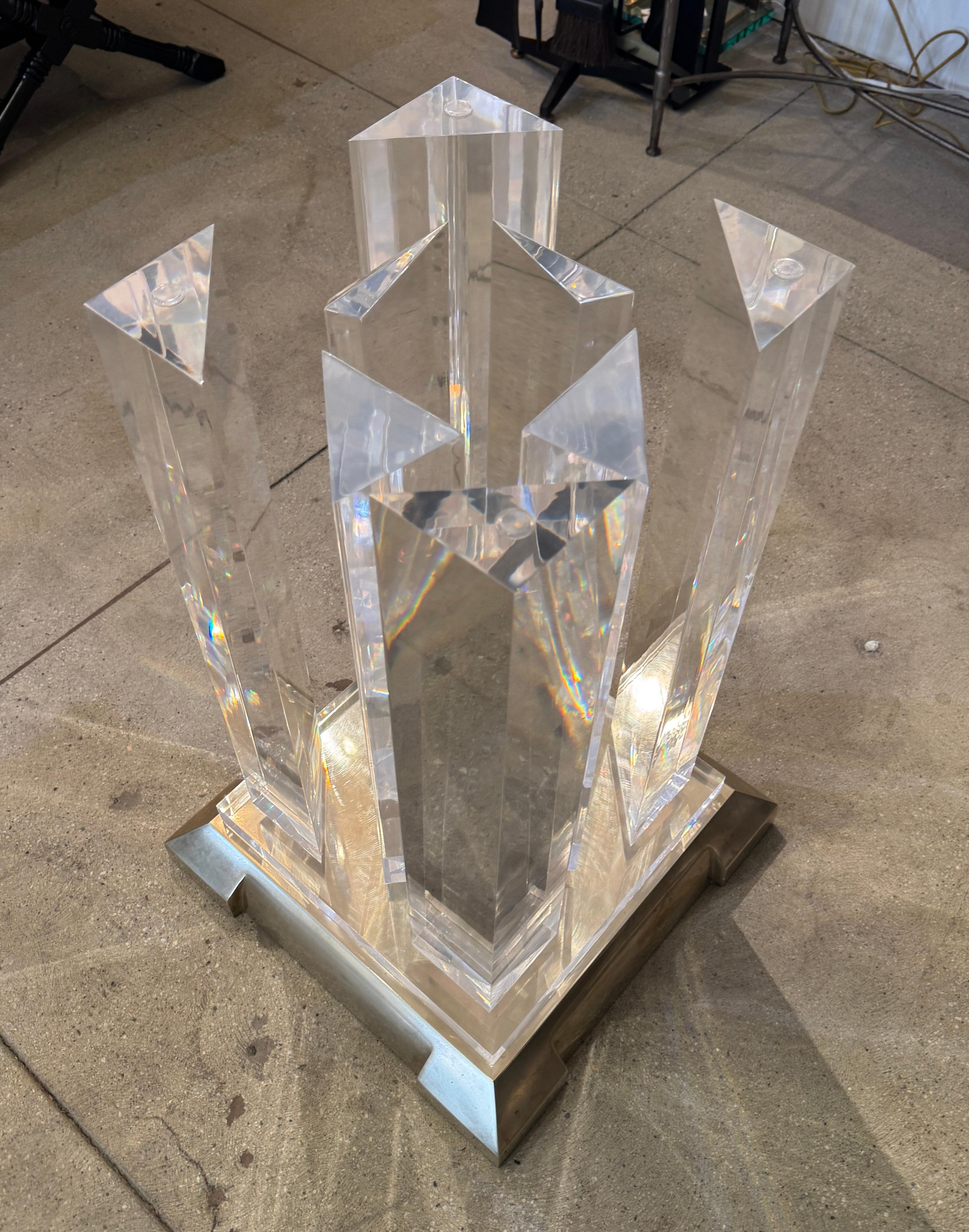 Jeffrey Bigelow Modernist Lucite und Bronze Esstisch im Angebot 4