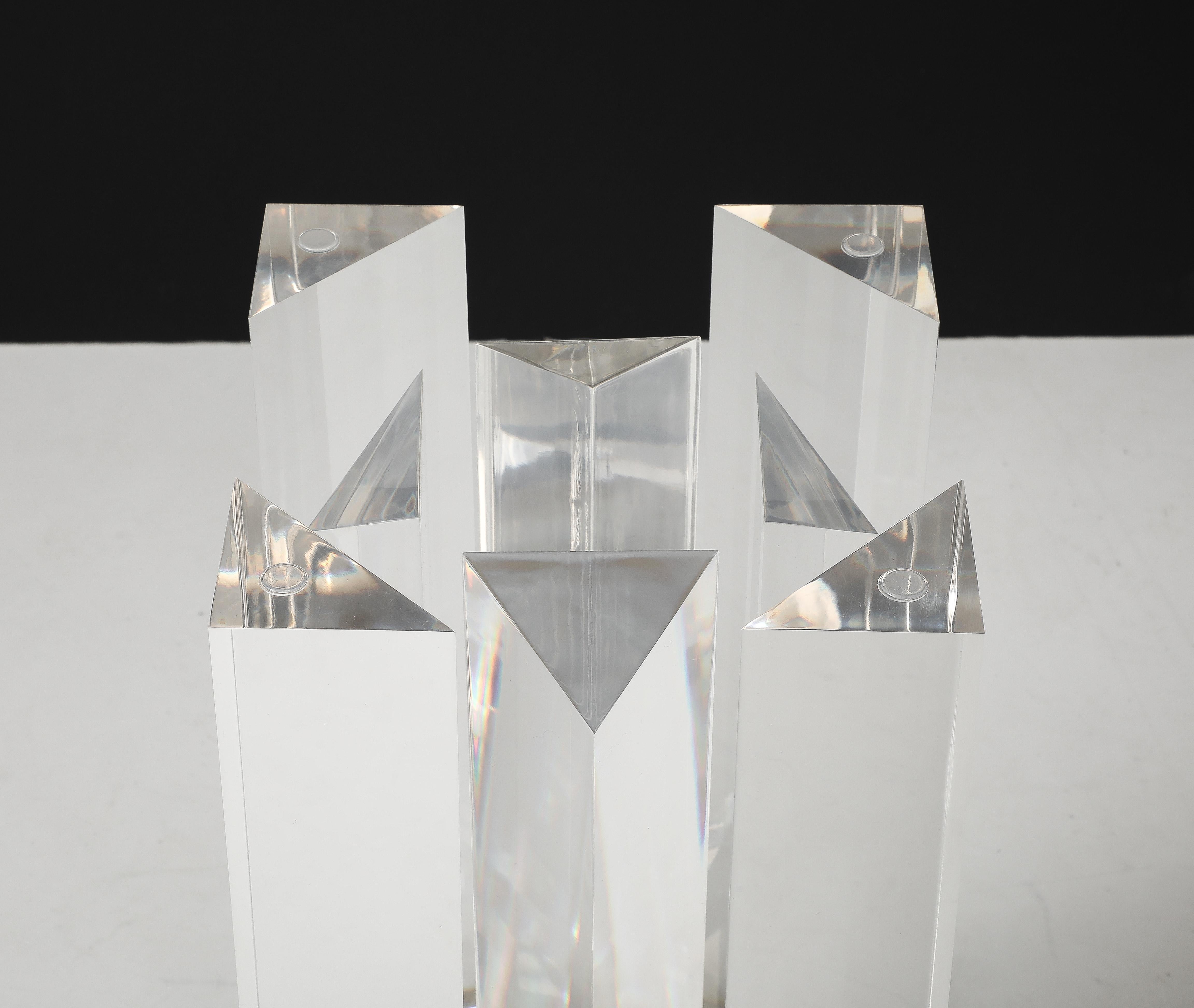 Jeffrey Bigelow Modernist Lucite And Bronze Dining Table For Sale 4
