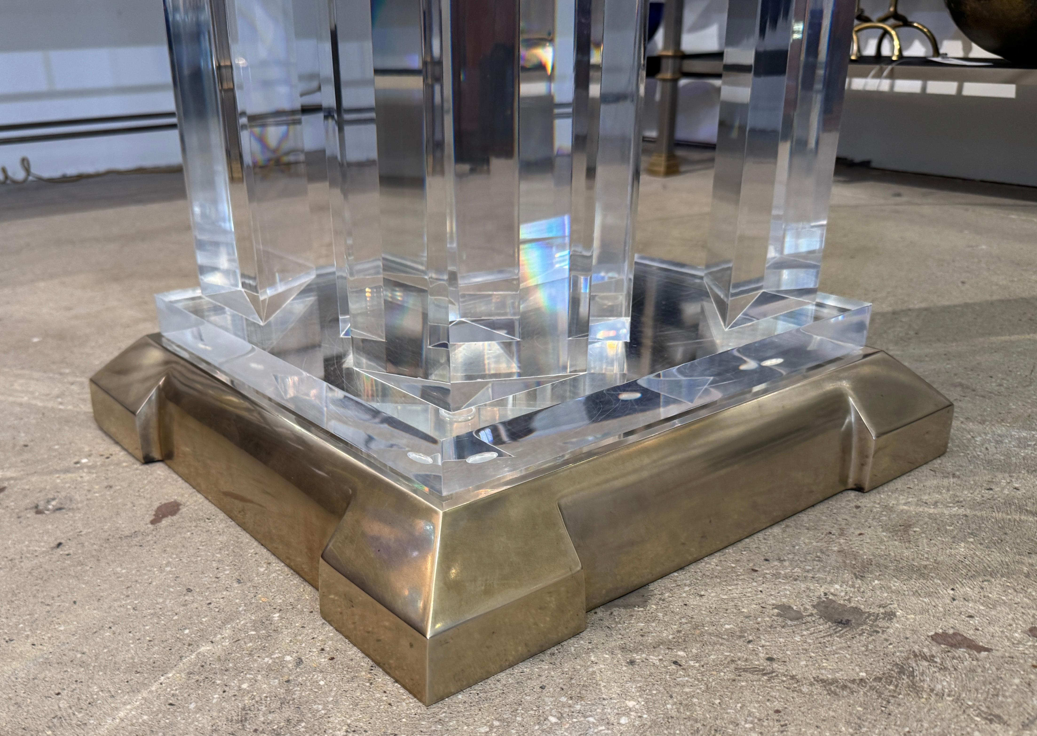 Jeffrey Bigelow Modernist Lucite und Bronze Esstisch im Angebot 6