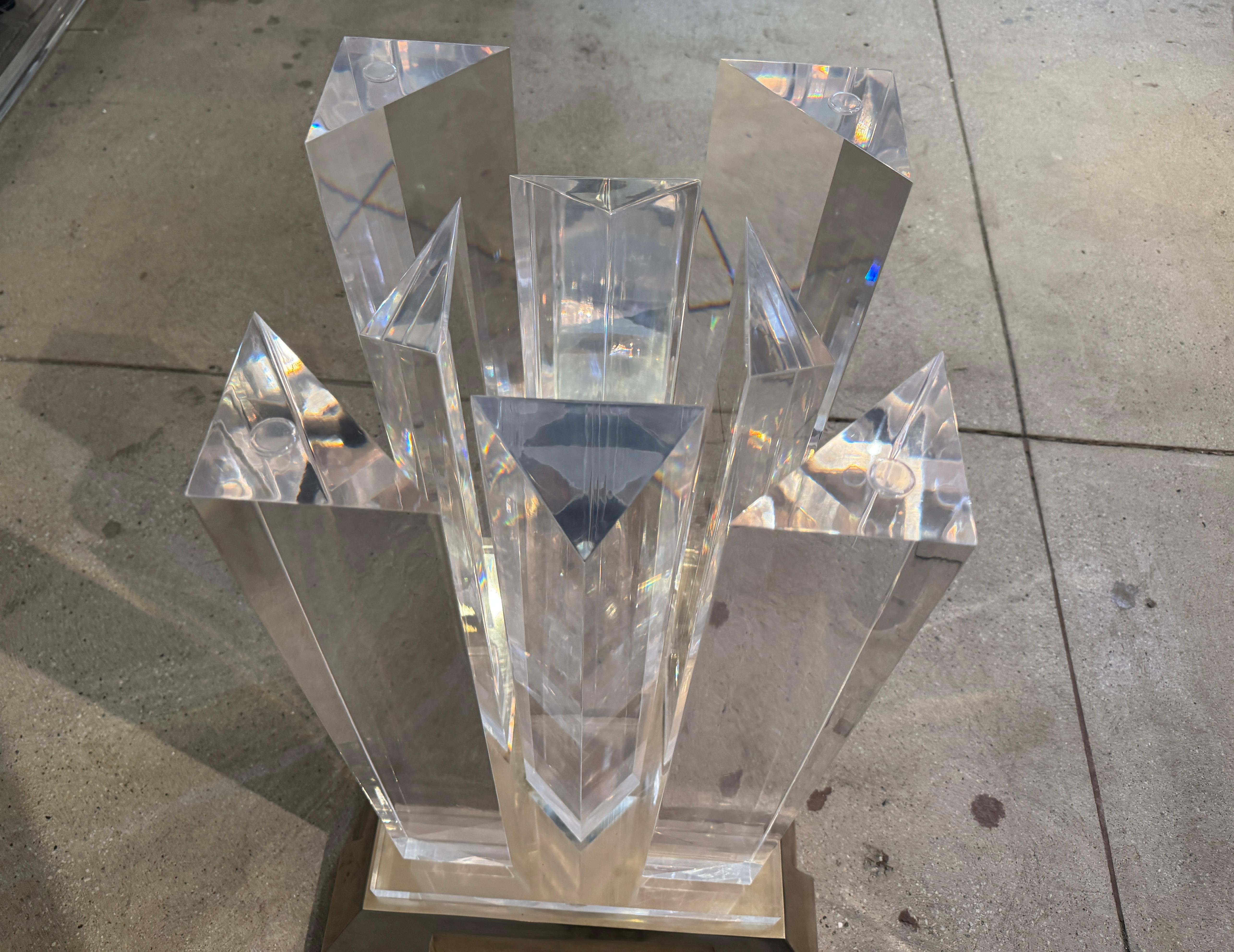 Jeffrey Bigelow Modernist Lucite und Bronze Esstisch im Angebot 7