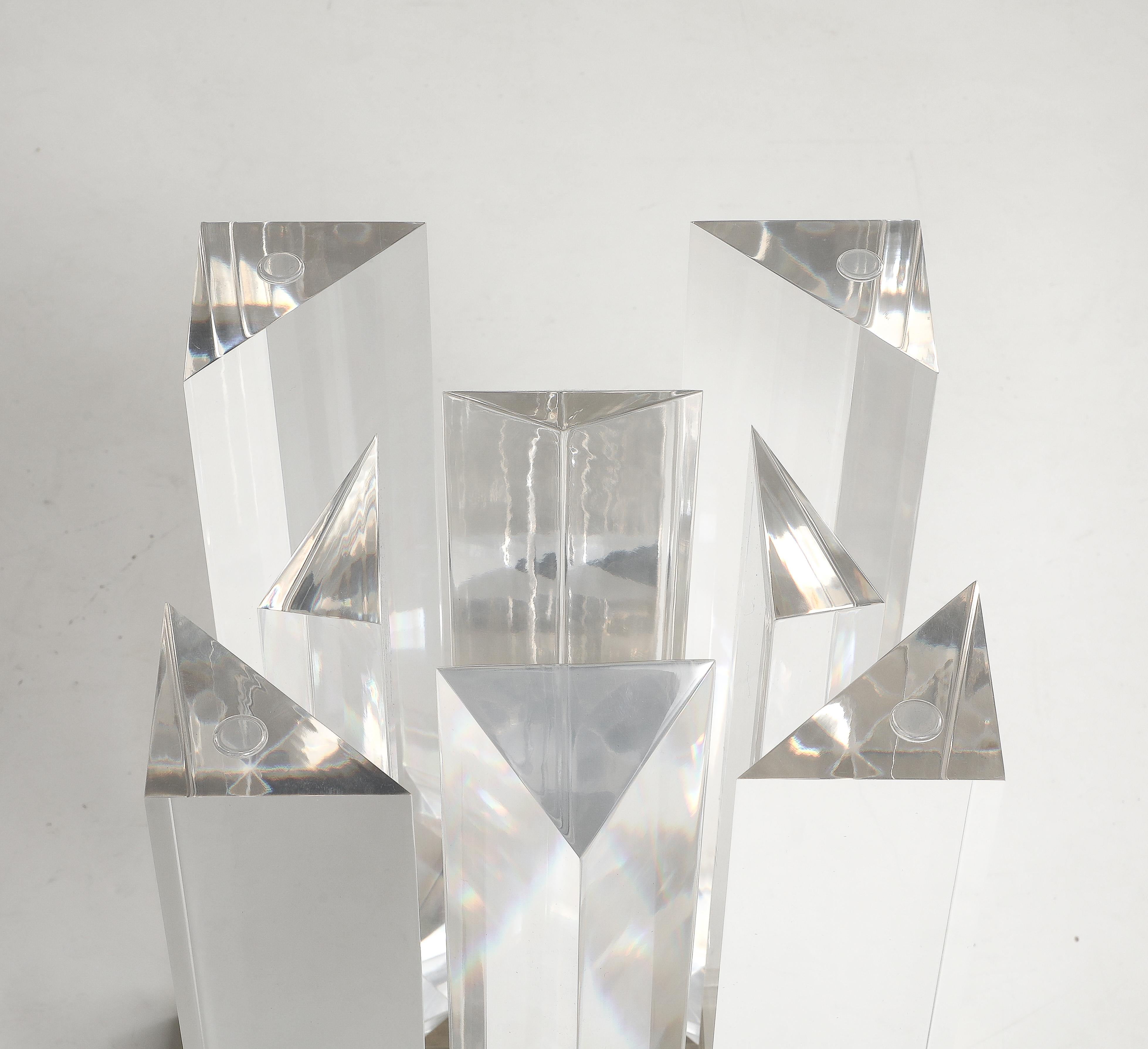 Jeffrey Bigelow Modernist Lucite And Bronze Dining Table For Sale 7