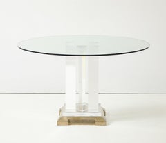 Tavolo da pranzo modernista in lucite e bronzo Jeffrey Bigelow