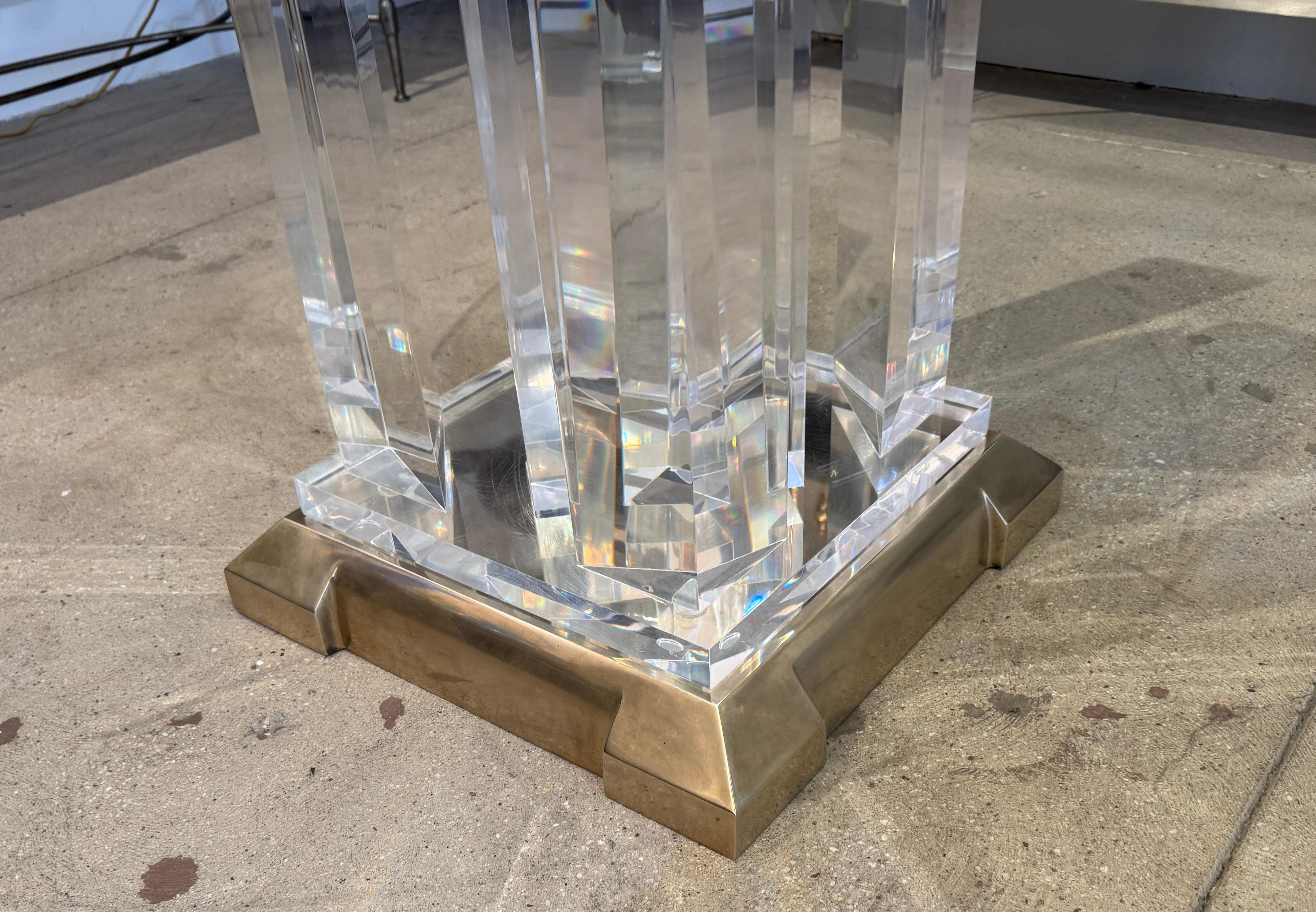 Jeffrey Bigelow Modernist Lucite und Bronze Esstisch im Zustand „Gut“ im Angebot in New York, NY