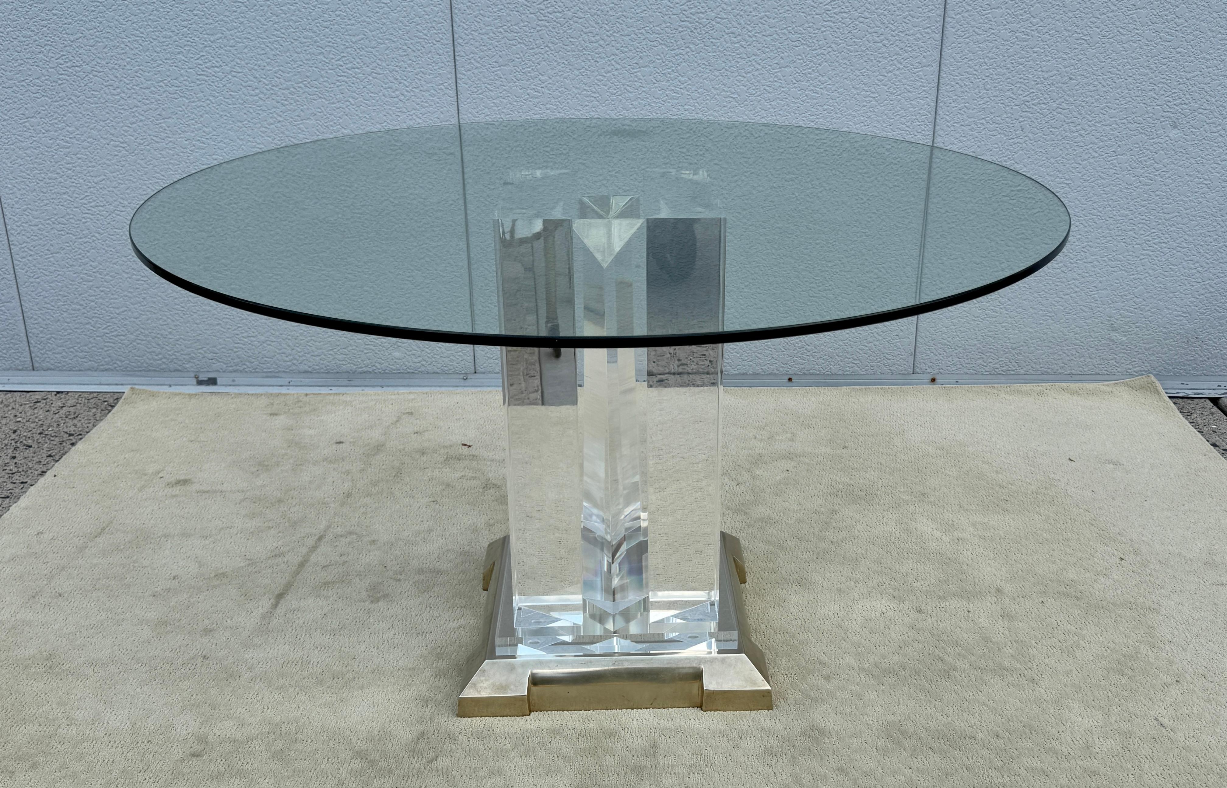 Jeffrey Bigelow Modernist Lucite und Bronze Esstisch im Angebot 1