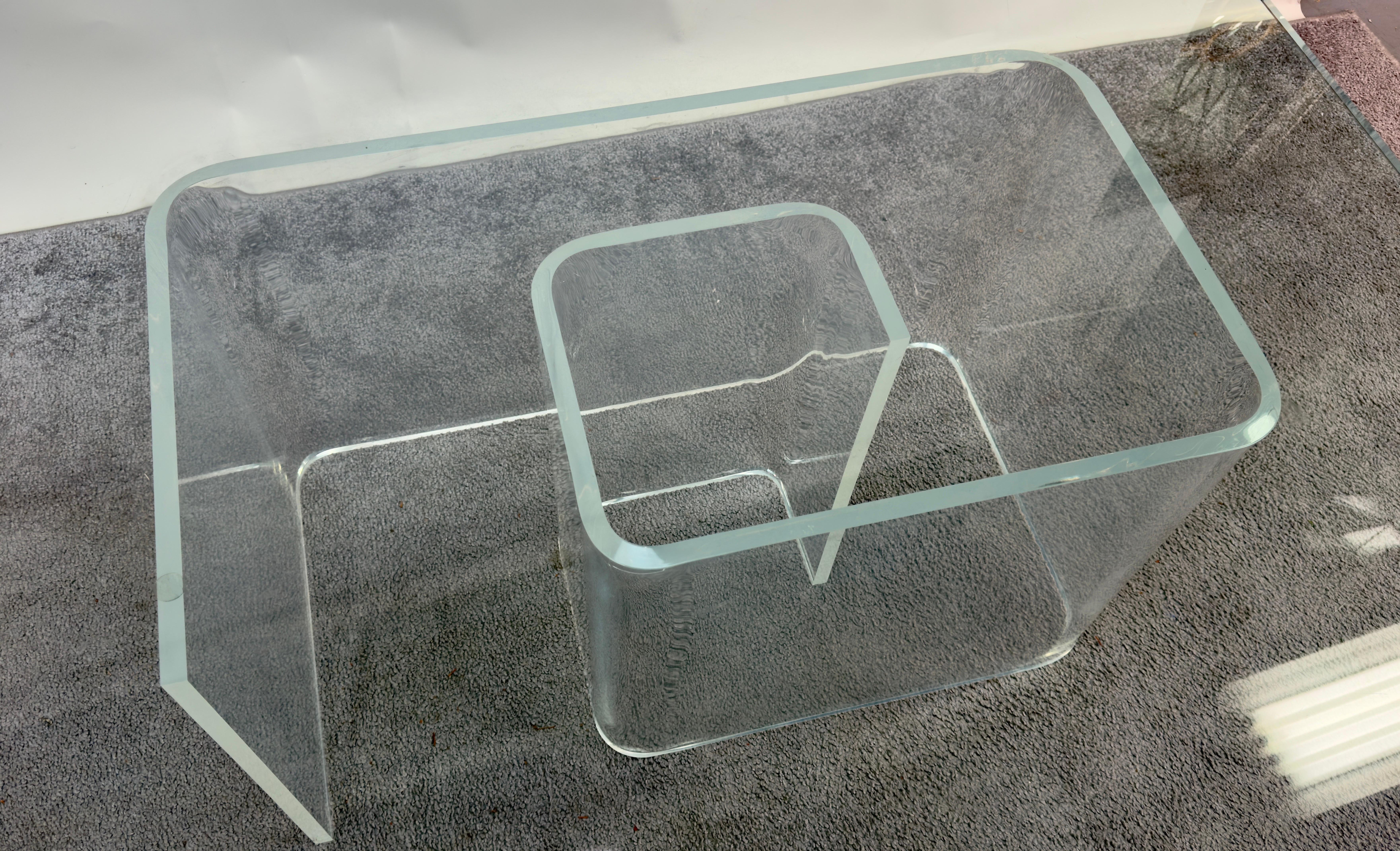 Verre Table basse ou de cocktail moderne du milieu du siècle dernier, style Jeffrey Bigelow en vente