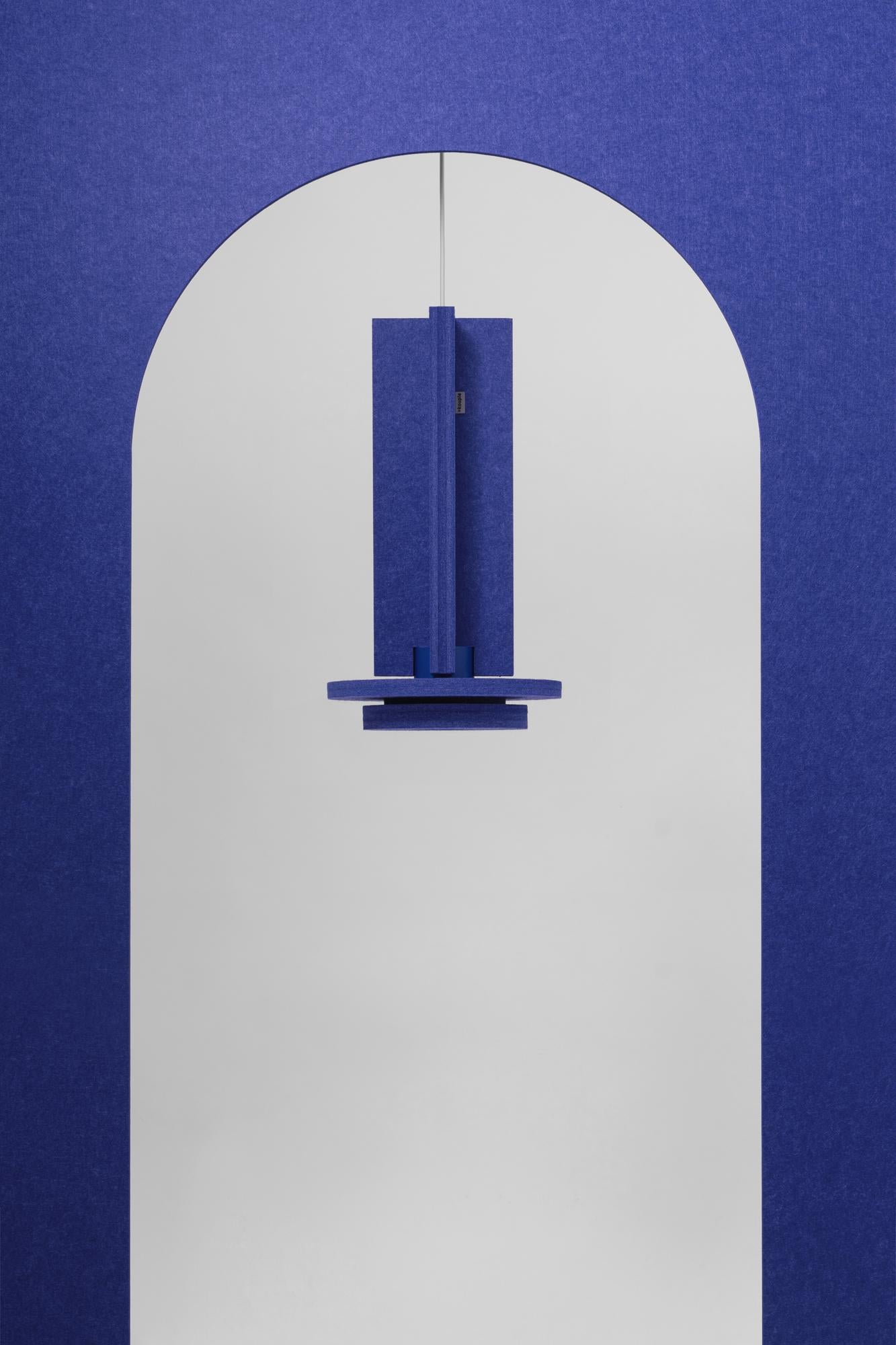 Felt Jeffrey Blue Pendant Lamp by +kouple For Sale