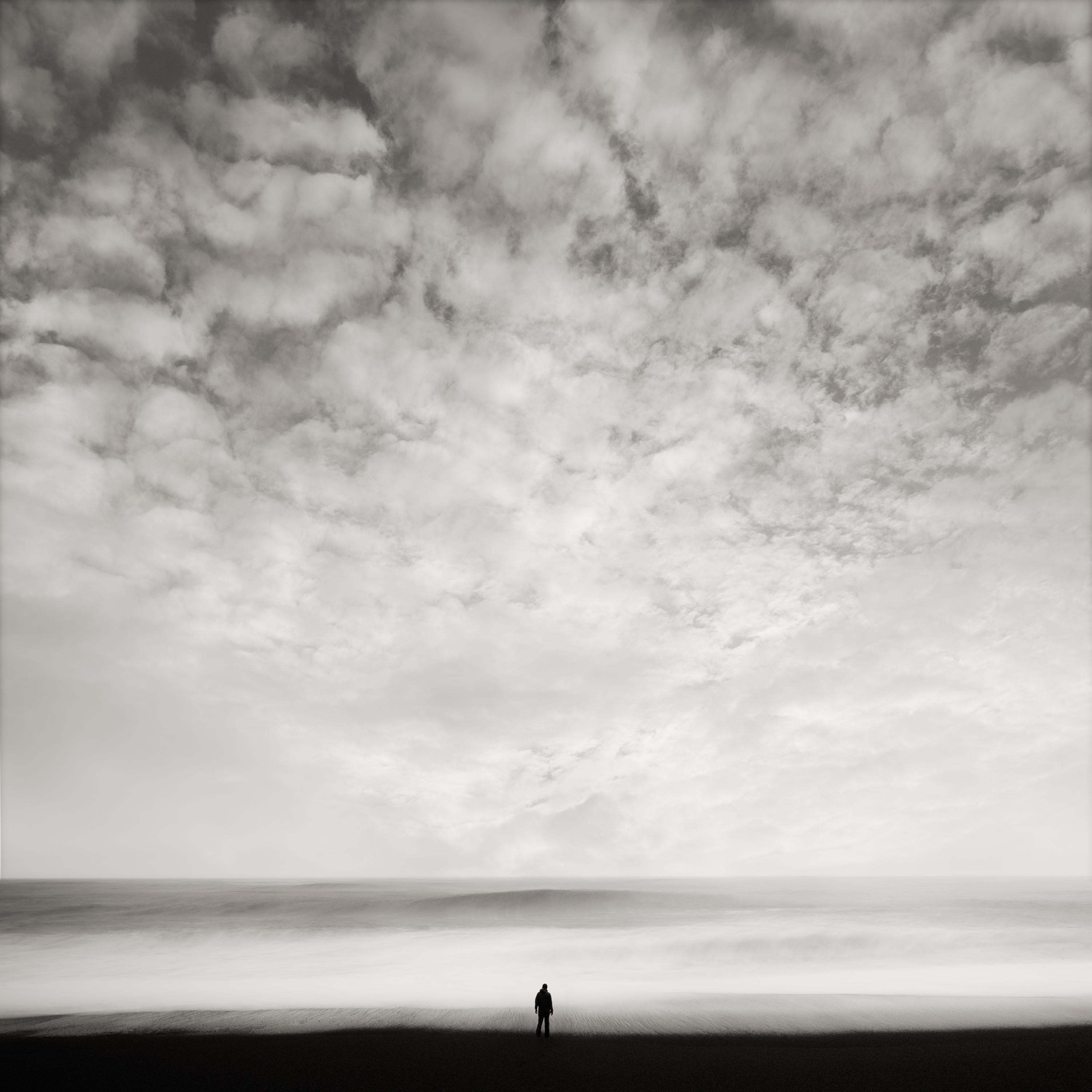Jeffrey Conley Black and White Photograph - Figure and Solitary Wave