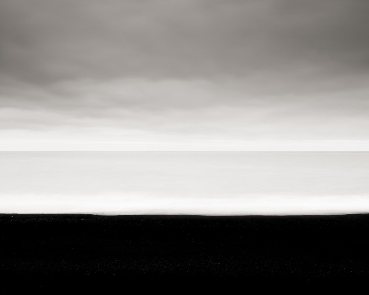 Jeffrey Conley Black and White Photograph - Midnight Sun and Black Sand Beach, Iceland, 2017 (Printed 2023)