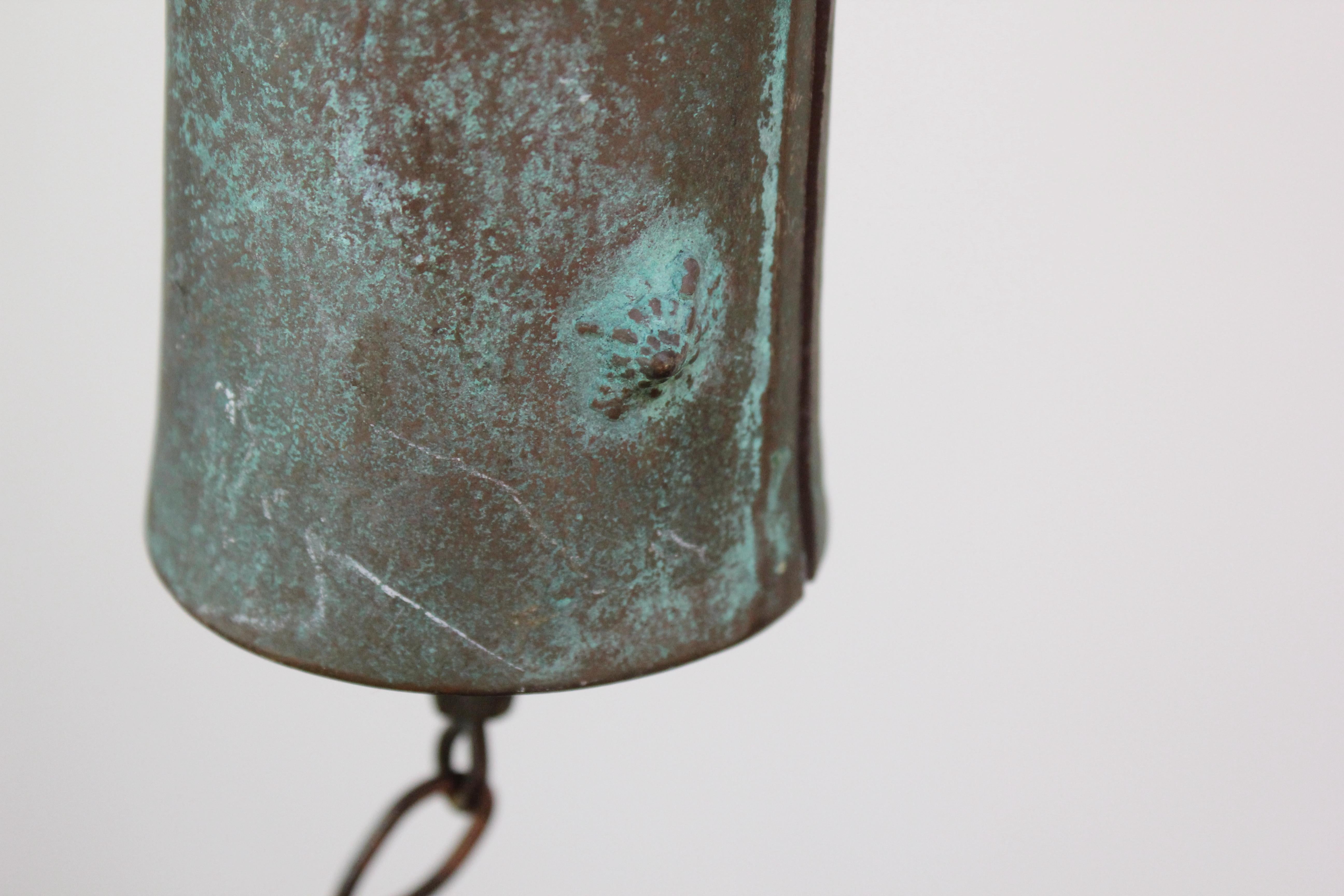 Late 20th Century Jeffrey Cross for HHBW Vintage Patinated Bronze Bell / Wind Chime After Soleri