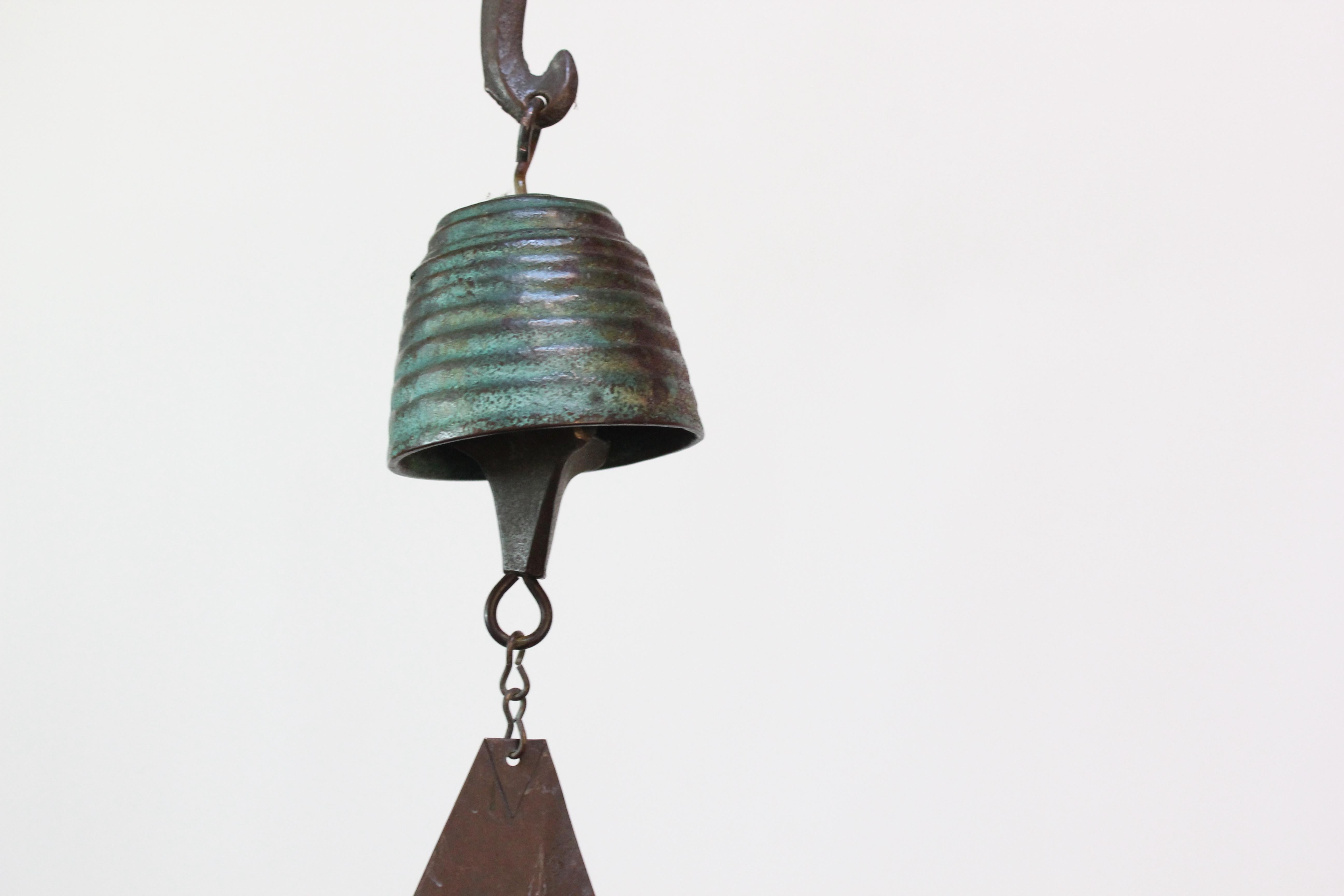 Jeffrey Cross for HHBW Vintage Patinated Bronze Bell / Wind Chime After Soleri 1