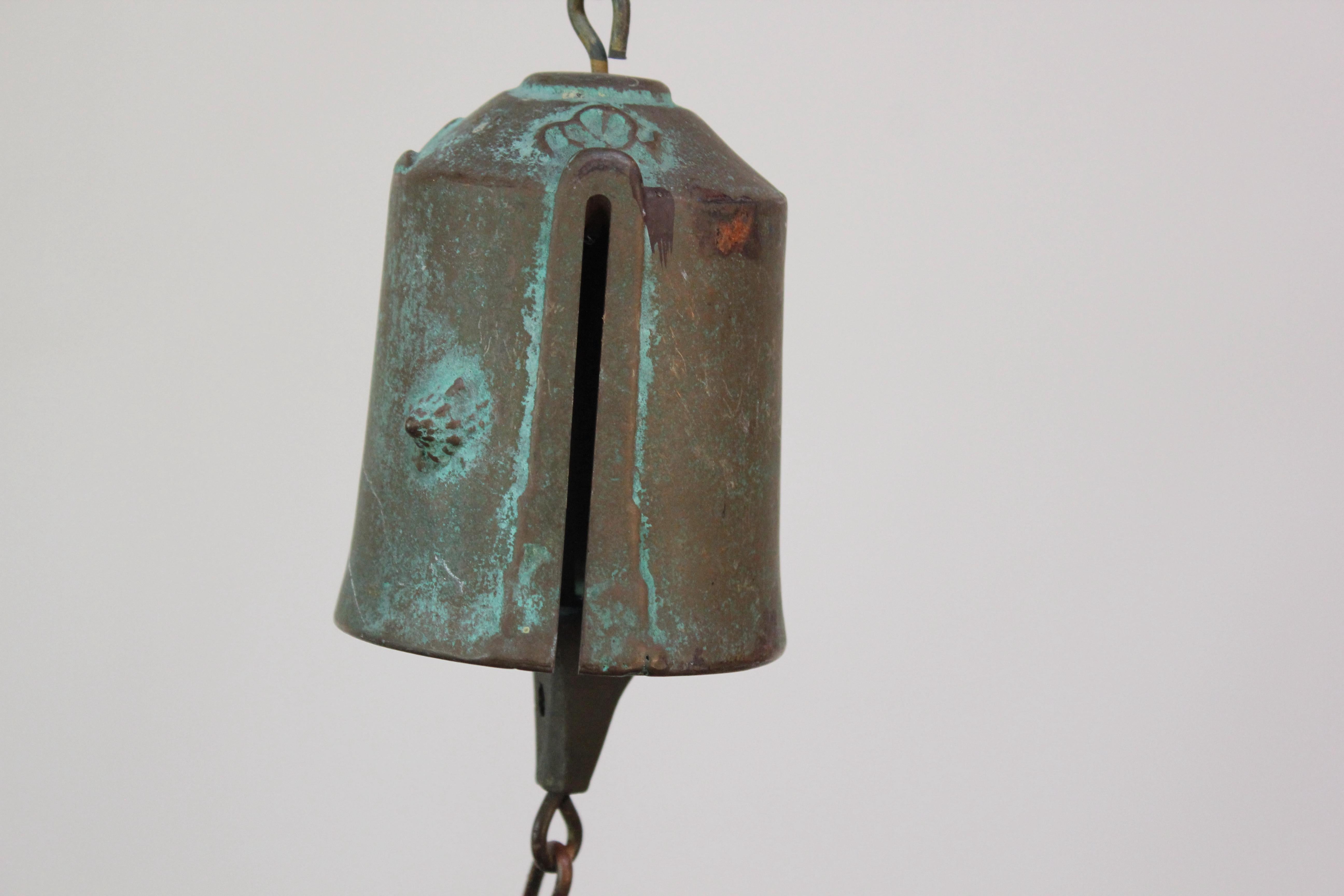 Cast Jeffrey Cross for HHBW Vintage Patinated Bronze Bell / Wind Chime After Soleri