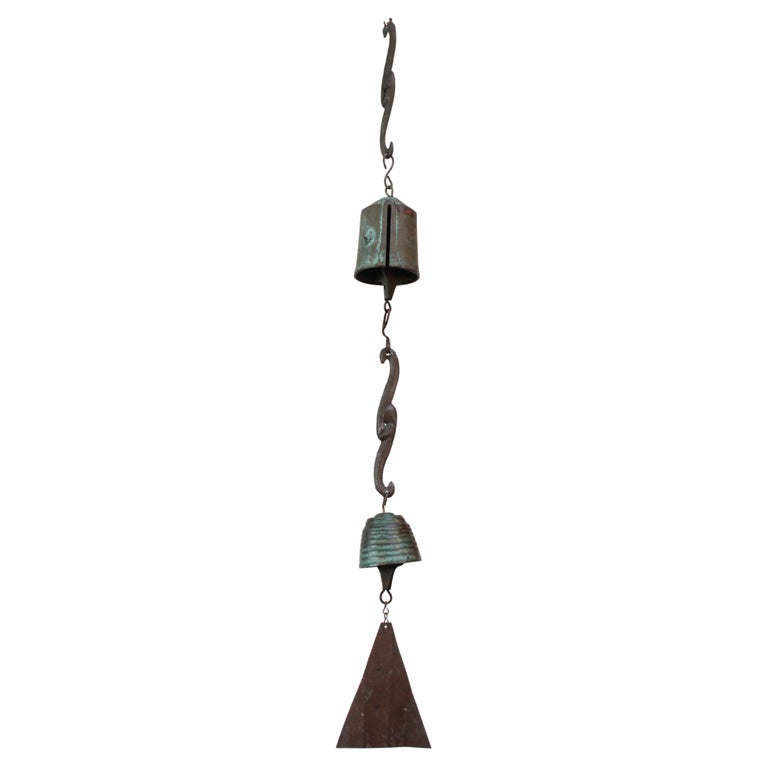 Jeffrey Cross for HHBW Vintage Patinated Bronze Bell / Wind Chime 