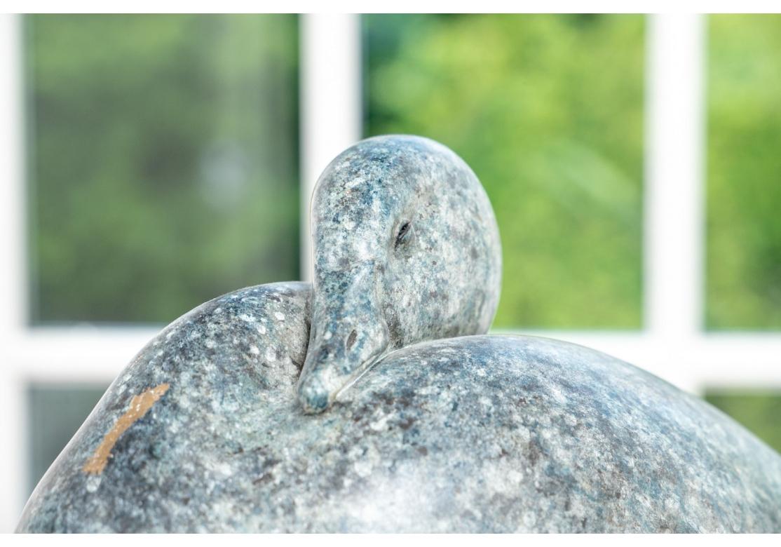 Mid-Century Modern Jeffrey Dashwood (British, B. 1947) Numbered & Signed Bronze Goose Sculpture For Sale
