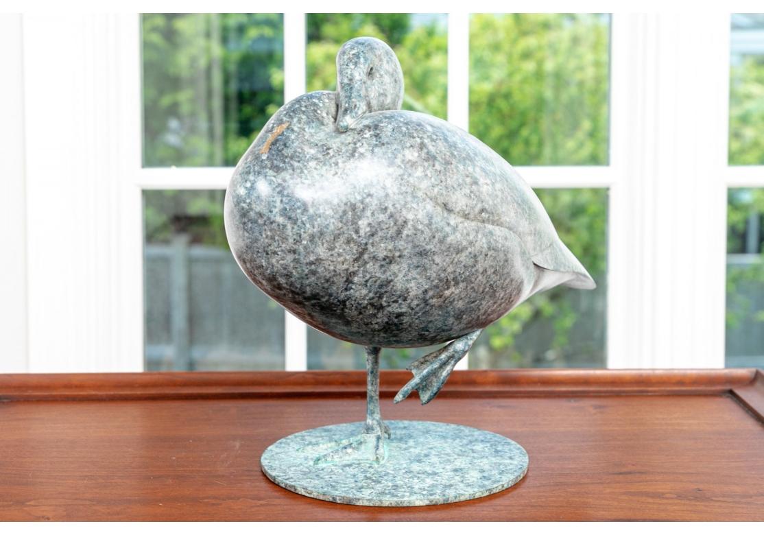 Patinated Jeffrey Dashwood (British, B. 1947) Numbered & Signed Bronze Goose Sculpture For Sale