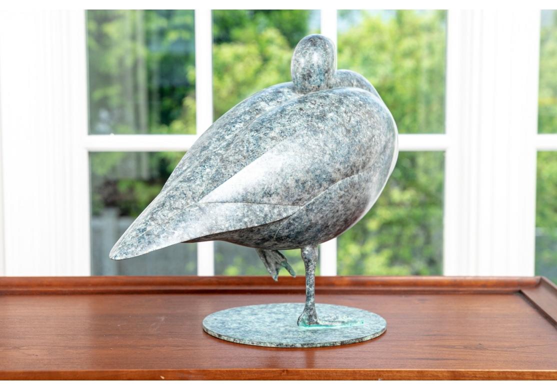 20th Century Jeffrey Dashwood (British, B. 1947) Numbered & Signed Bronze Goose Sculpture For Sale