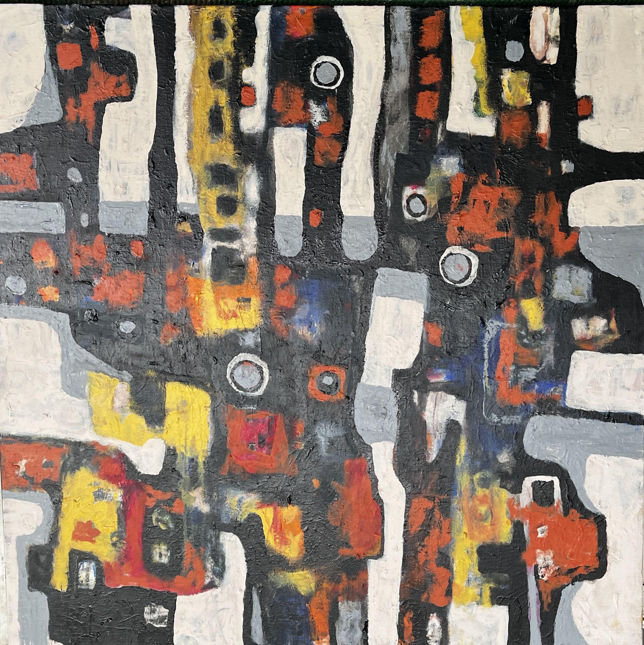 Jeffrey Davies Abstract Painting - BLACK# 8, Painting, Acrylic on Canvas
