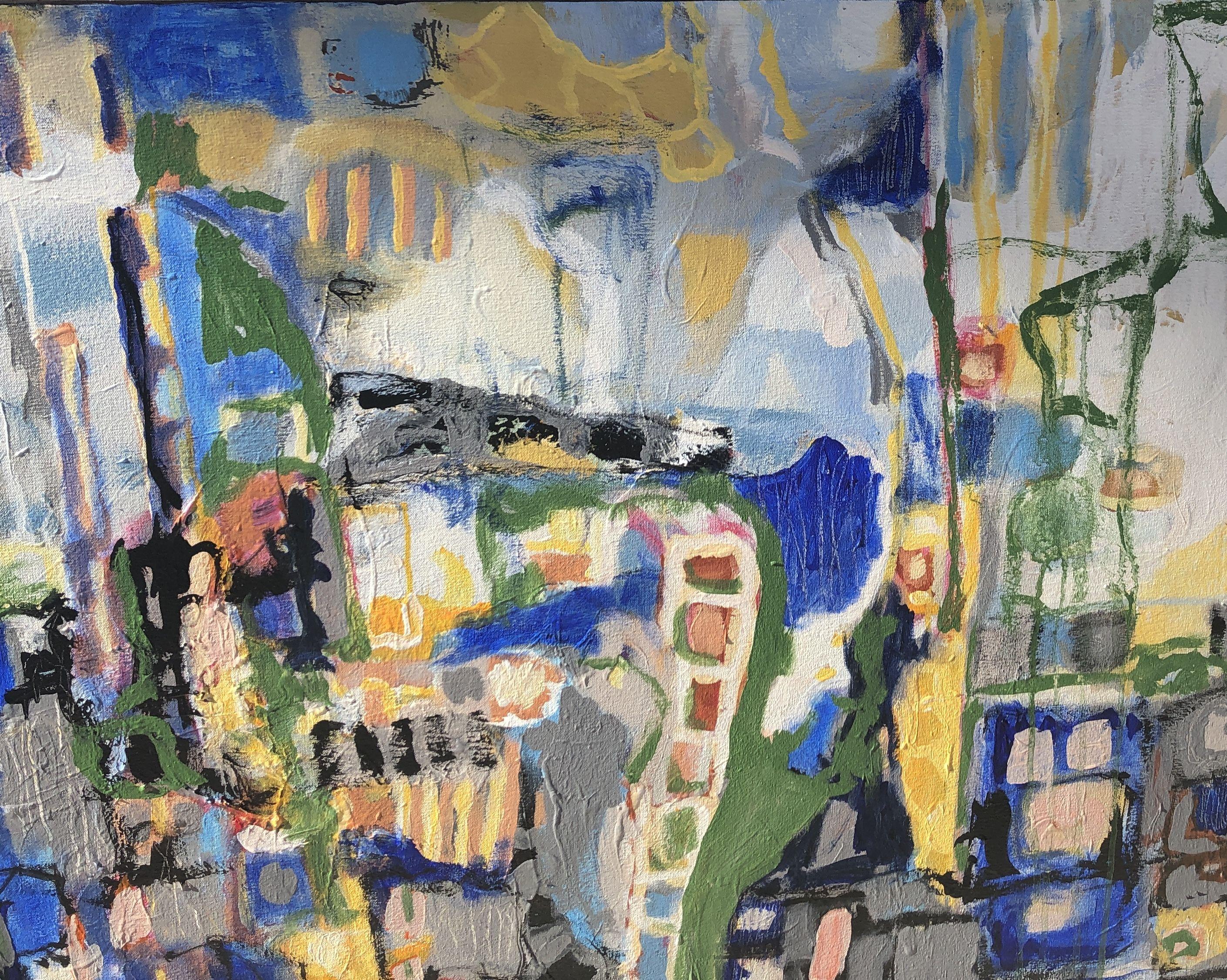 Blanquitos #45, Pittura, Acrilico su tela - Abstract Painting Grigio di Jeffrey Davies