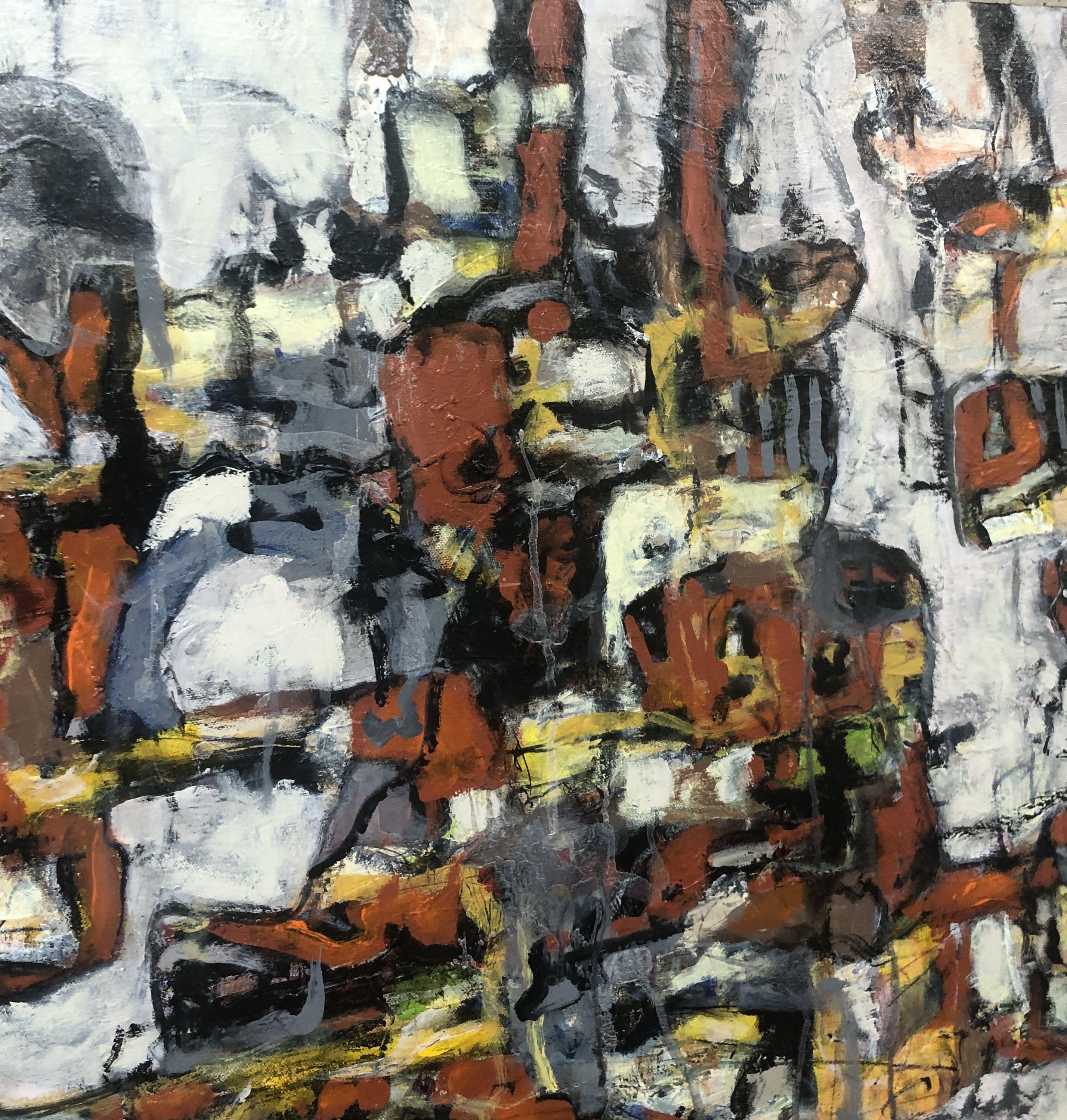 A freedom of integrated shapes, colors working together! I love the excitement of the mix of shapes,  the intense color the movement of the shapes and color relationships. Untied!!   :: Painting :: Abstract :: This piece comes with an official