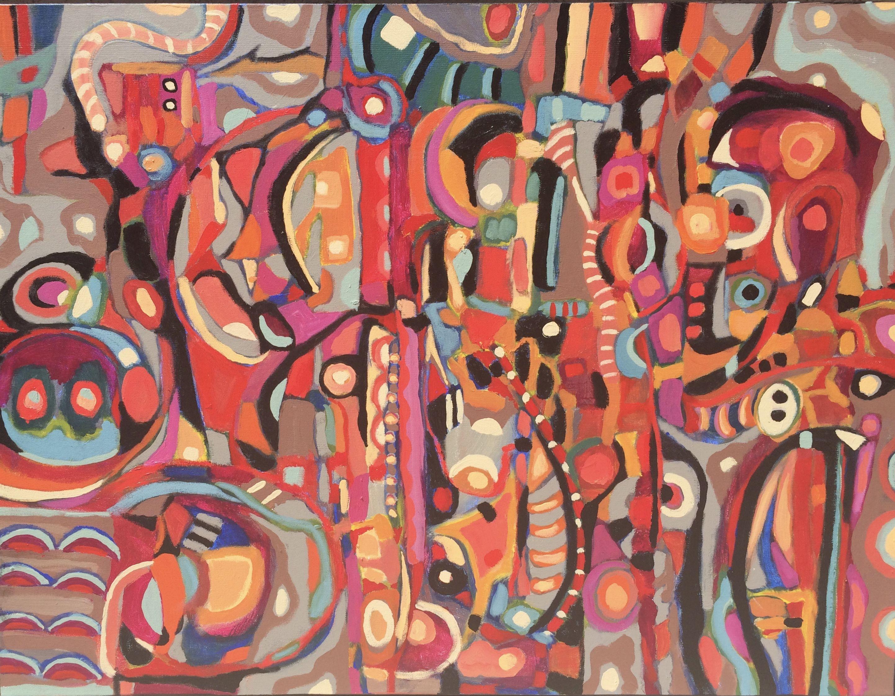 Jeffrey Davies Abstract Painting - Escondidos # 6, Painting, Acrylic on Canvas