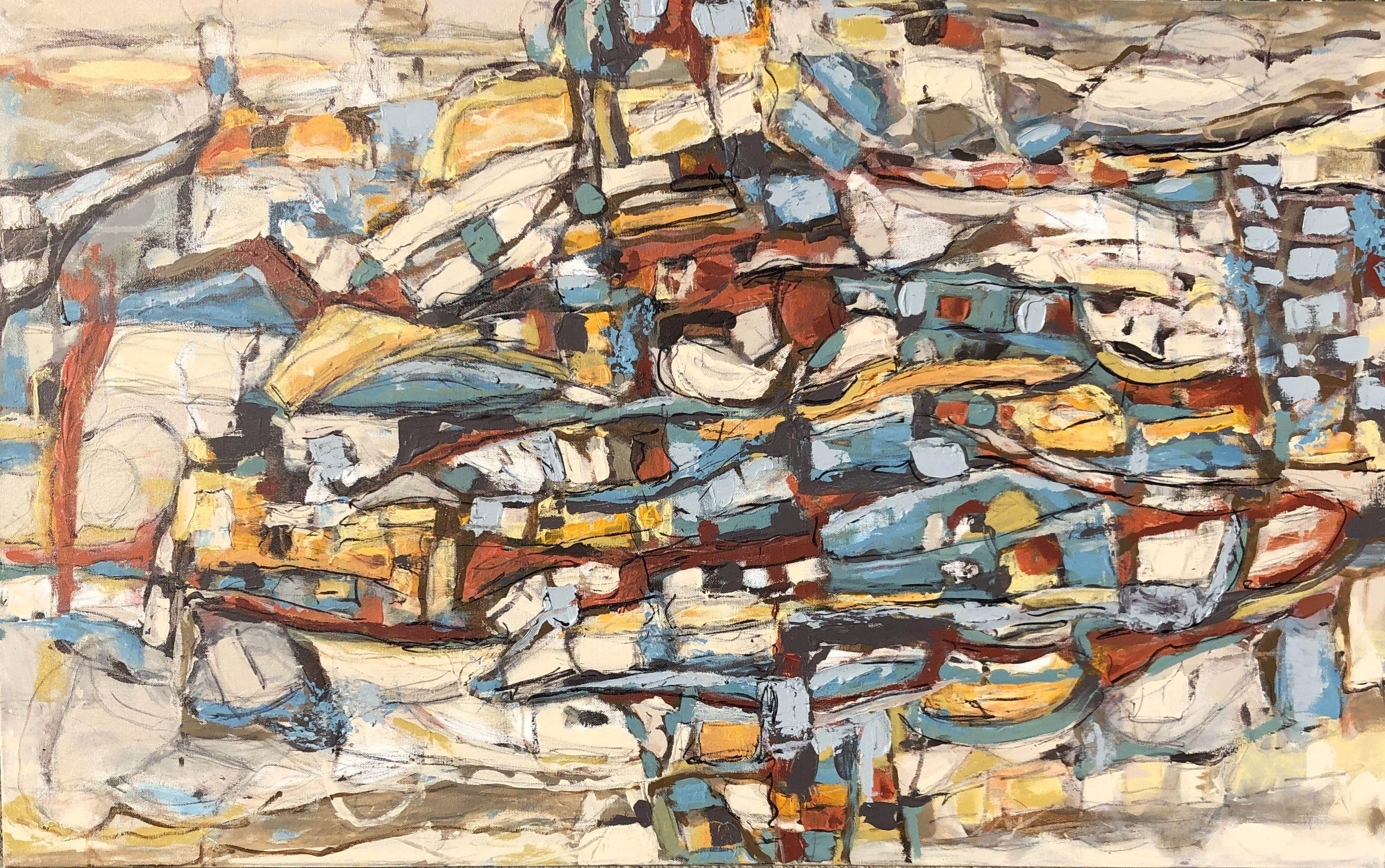 Abstract Painting di Jeffrey Davies - EVOLUZIONE # 11, Pittura, Acrilico su tela