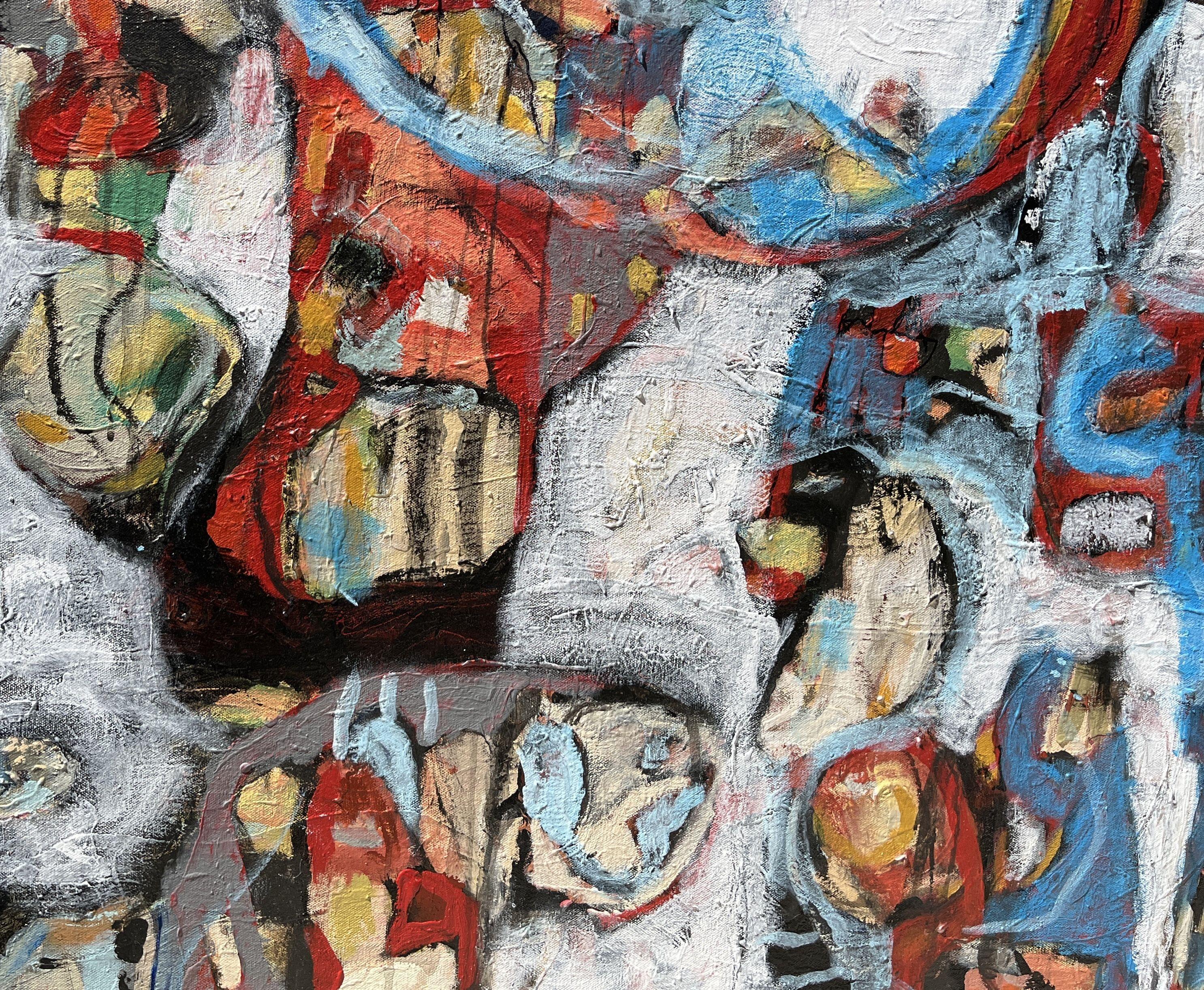 ISPIRAZIONE 19, Pittura, Acrilico su tela - Abstract Painting Grigio di Jeffrey Davies