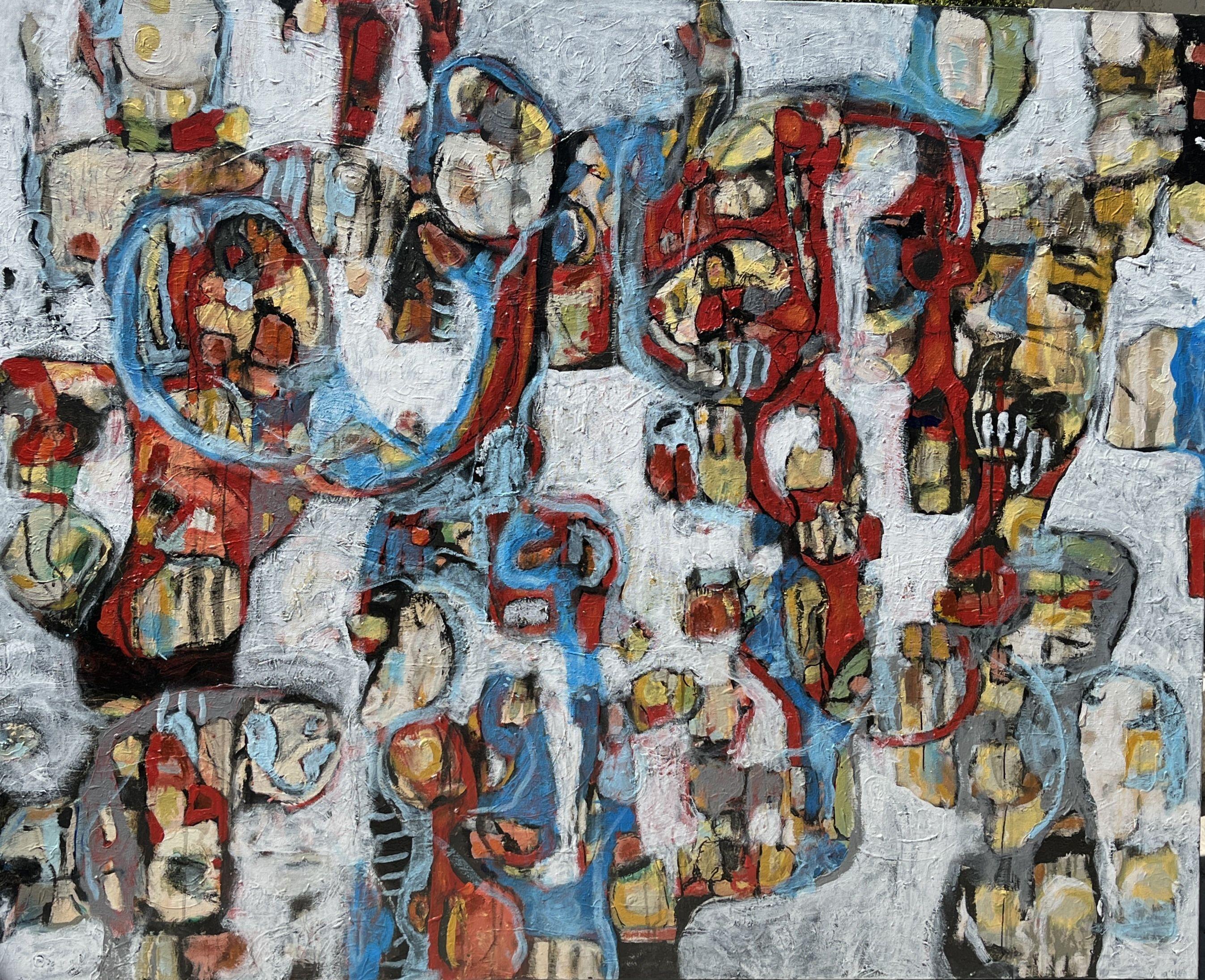 Abstract Painting di Jeffrey Davies - ISPIRAZIONE 19, Pittura, Acrilico su tela