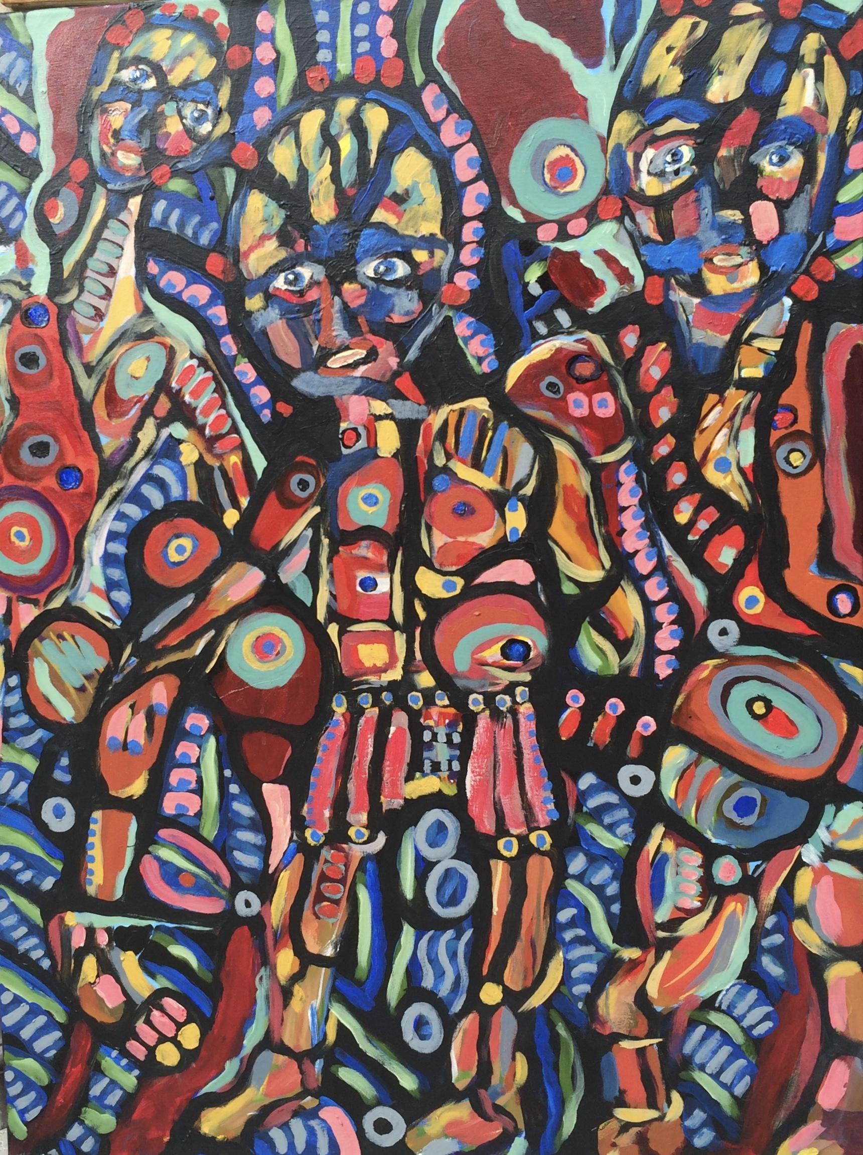 Jeffrey Davies Abstract Painting - MUCHEDUMBRE # 10, Painting, Acrylic on Canvas