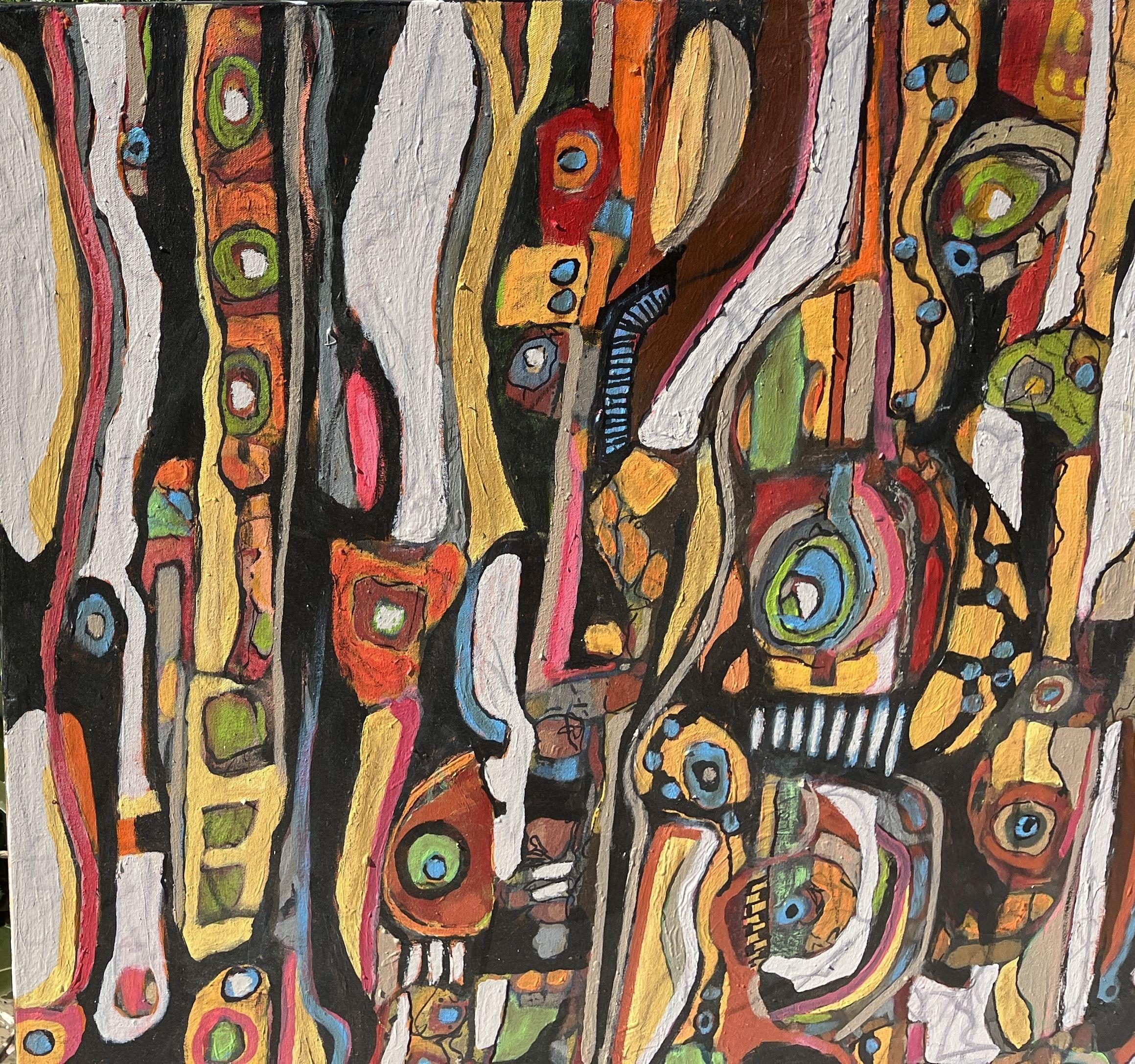 NUBLADO # 16, Painting, Acrylic on Canvas - Brown Abstract Painting by Jeffrey Davies