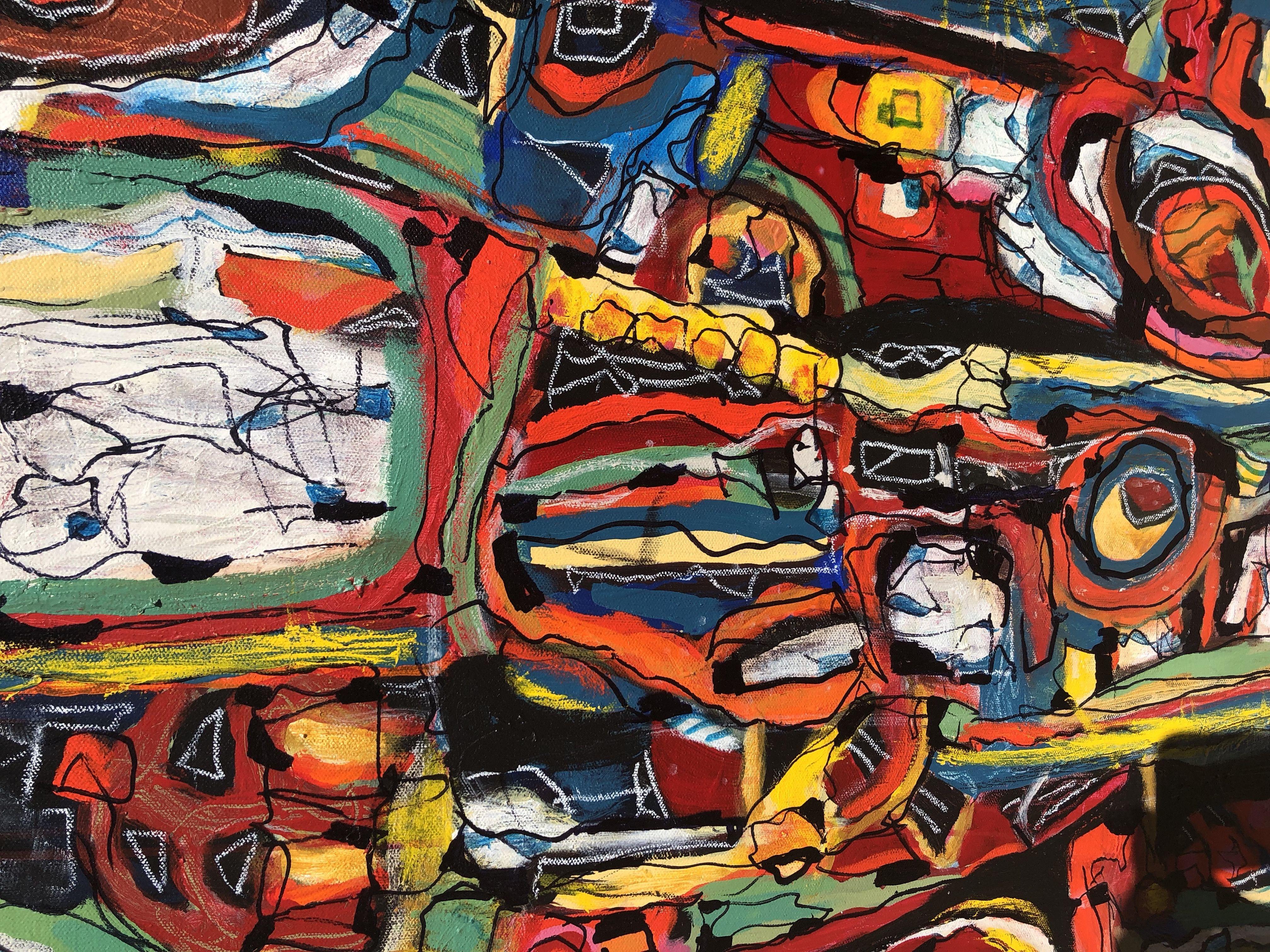 OBSESSION # 18, Pittura, Acrilico su tela - Abstract Painting Marrone di Jeffrey Davies