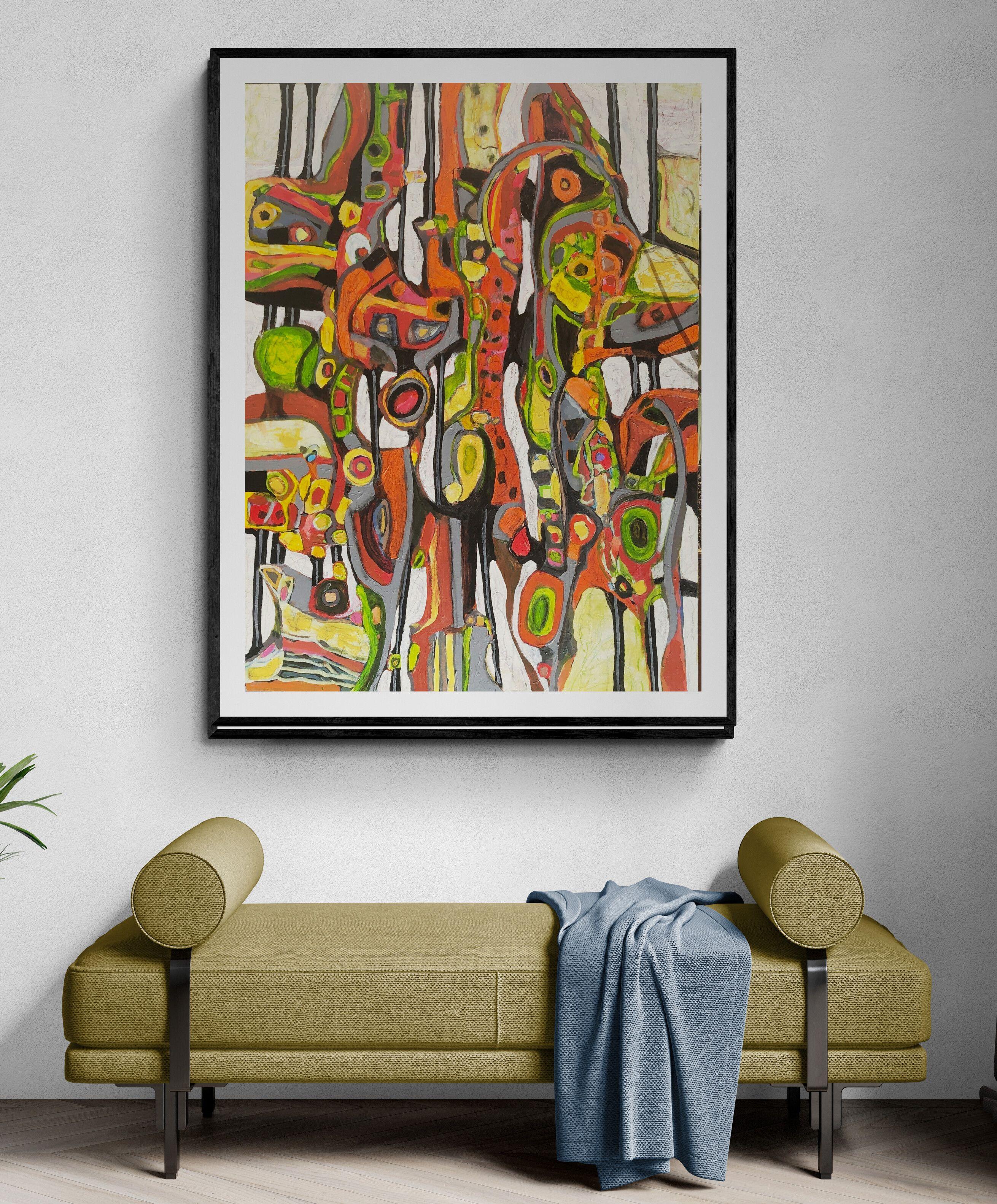 OBSESSION # 47, Painting, Acrylic on Canvas - Brown Abstract Painting by Jeffrey Davies