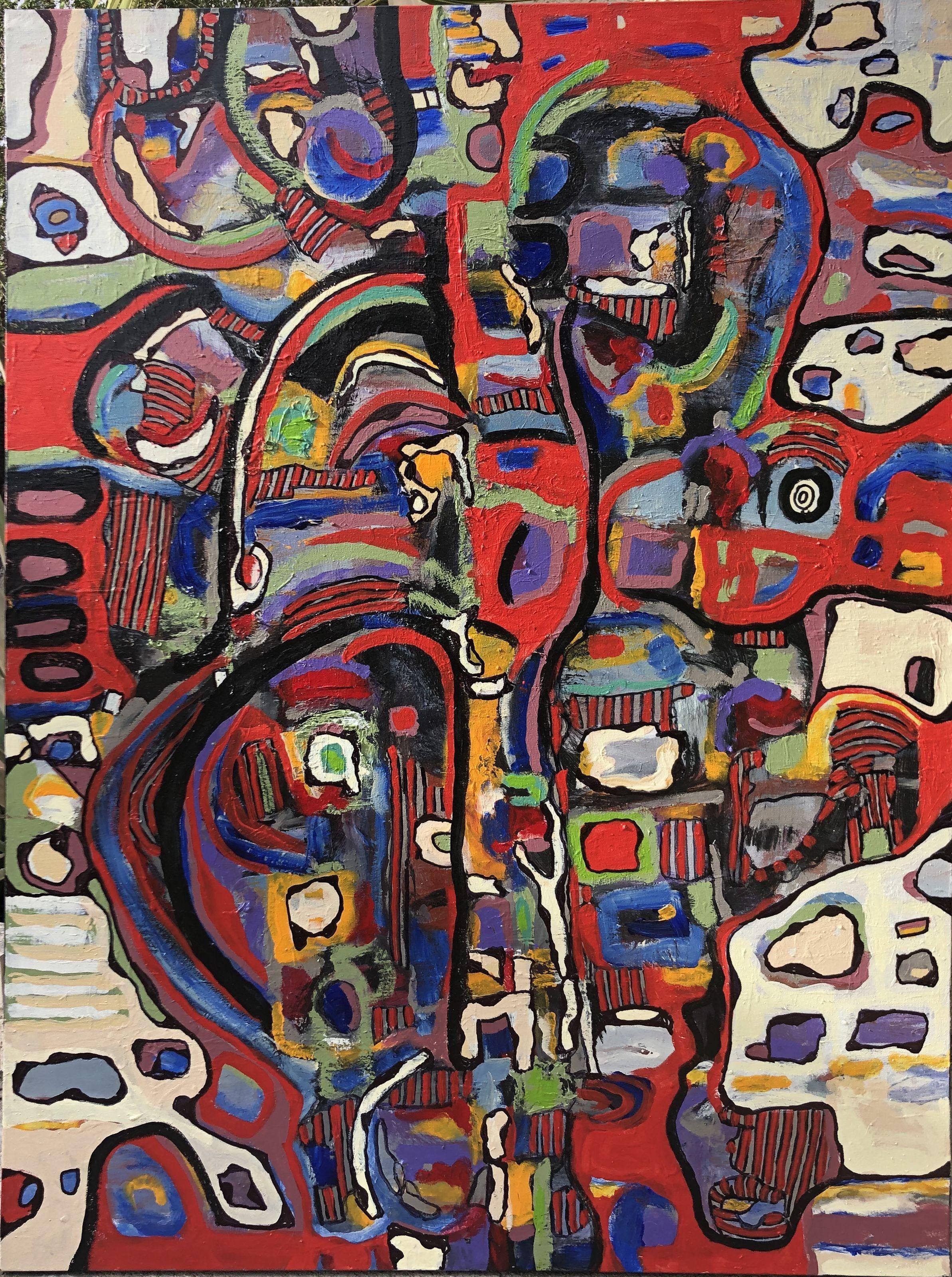 Jeffrey Davies Abstract Painting - Rayas # 15, Painting, Acrylic on Canvas