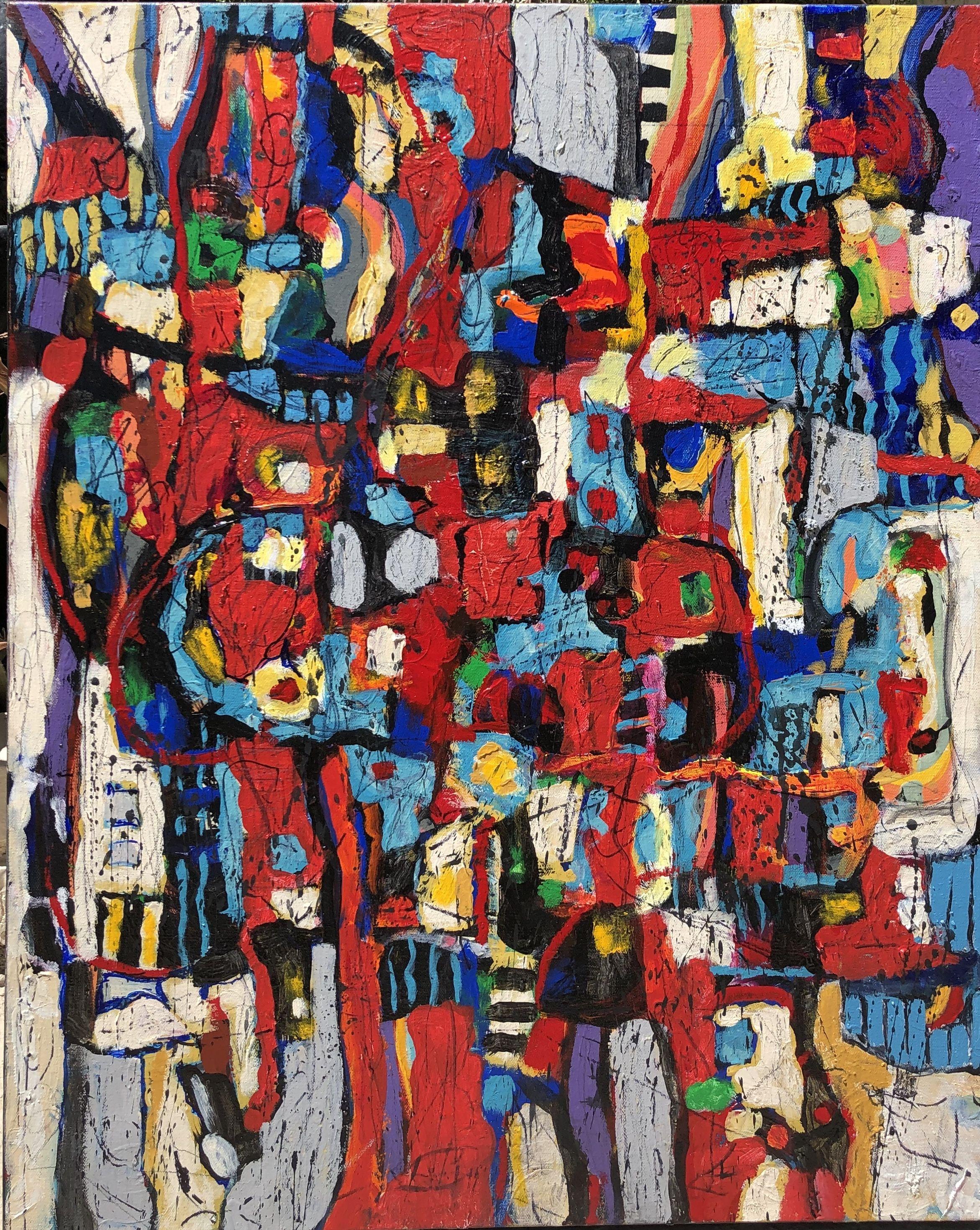 Jeffrey Davies Abstract Painting - RAYAS # 16, Painting, Acrylic on Canvas