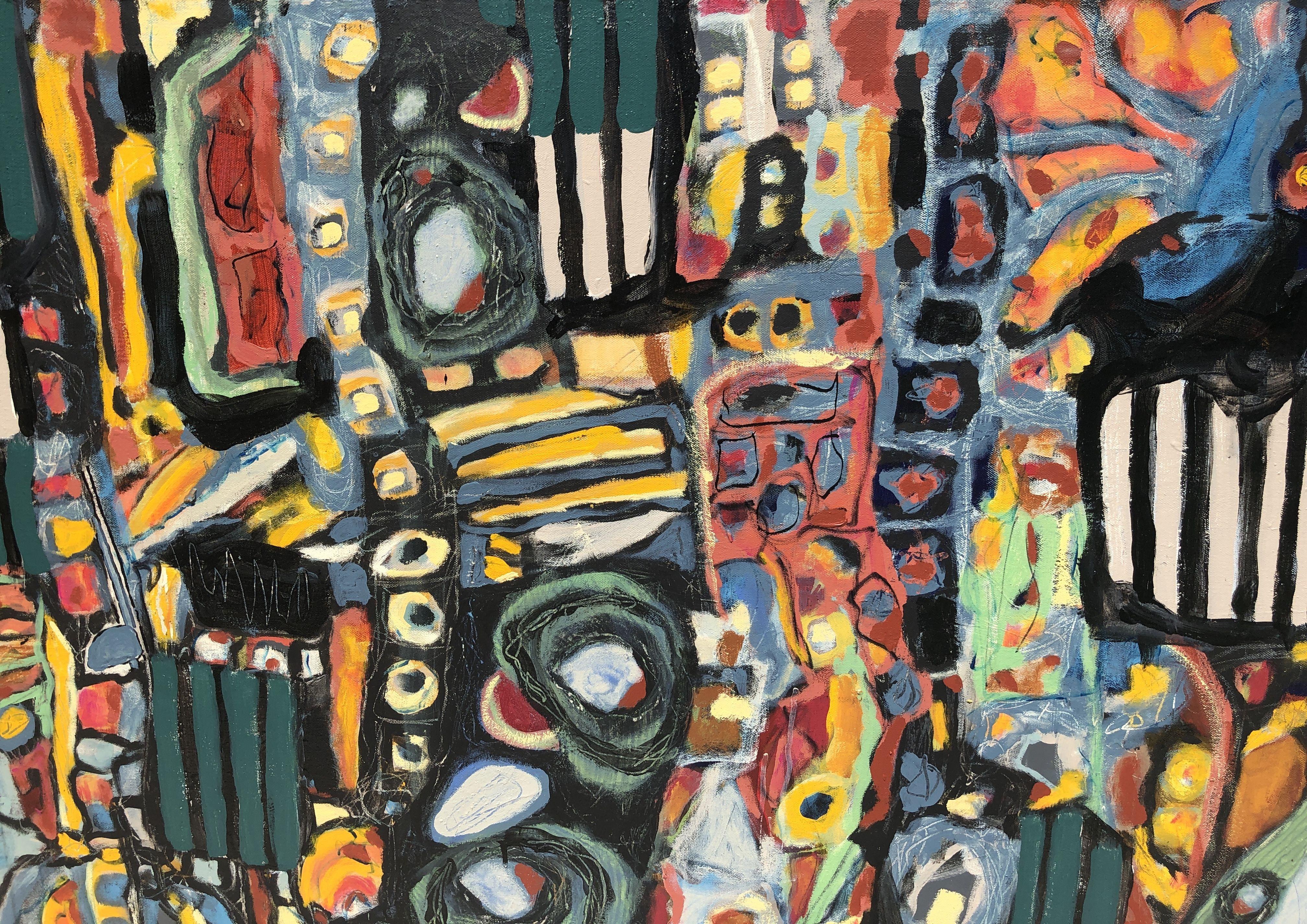 RENDICIÓN # 17, Pintura, Acrílico sobre lienzo - Abstract Painting Negro de Jeffrey Davies
